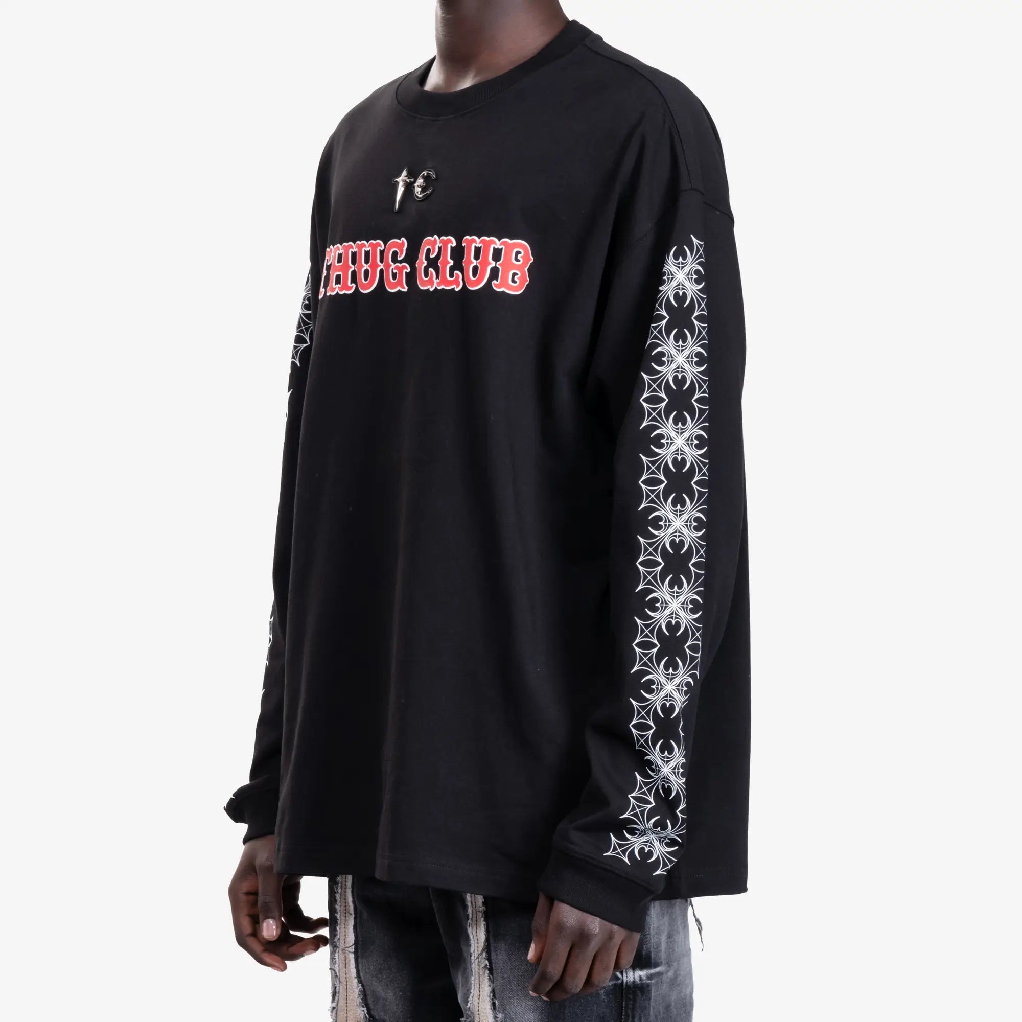 Thug Club TC Pattern LS T-Shirt Black - 3