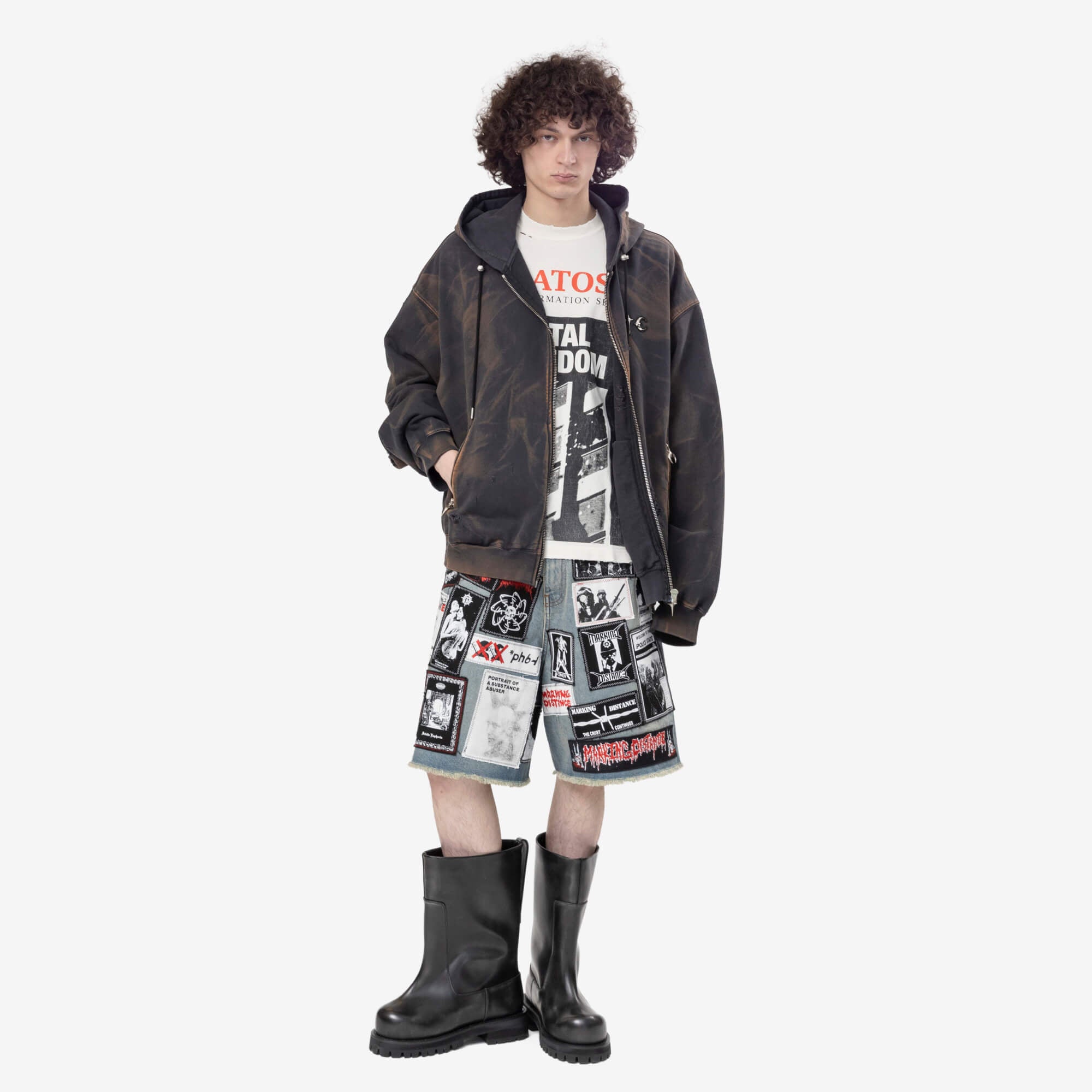 Thug Club TC Two Tone Washed Zip Hoody Rust Black - 2