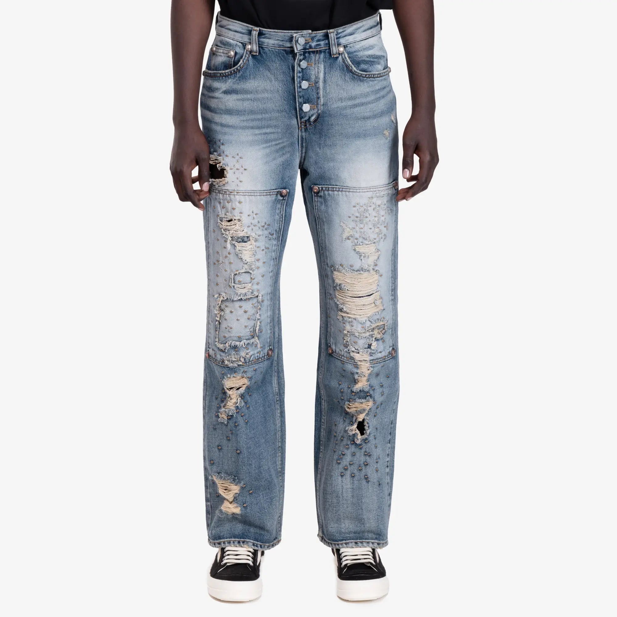 Thug Club Vintage Double Knee Jeans Blue - 1