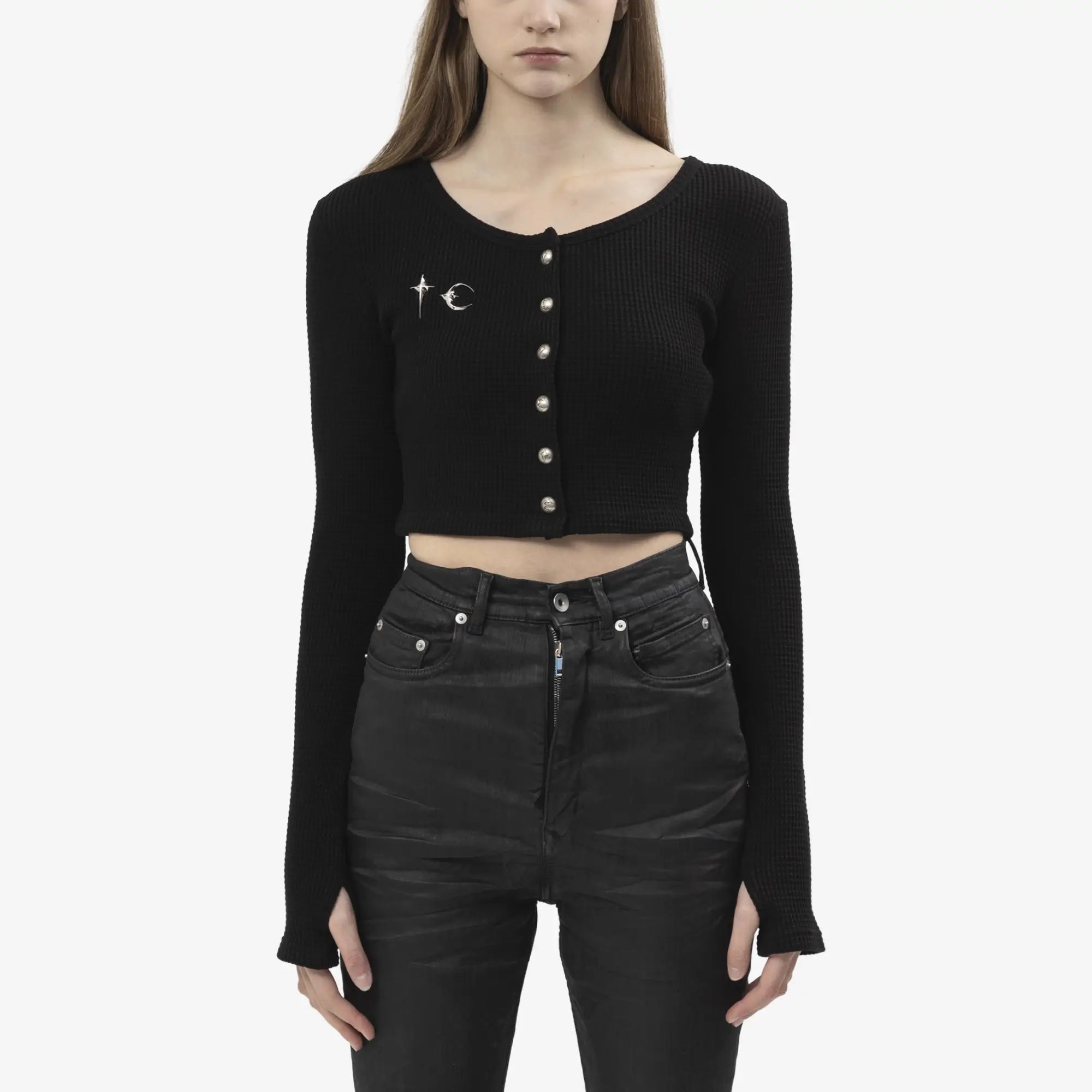 Thug Club Womens TC Cardigan Black - 1