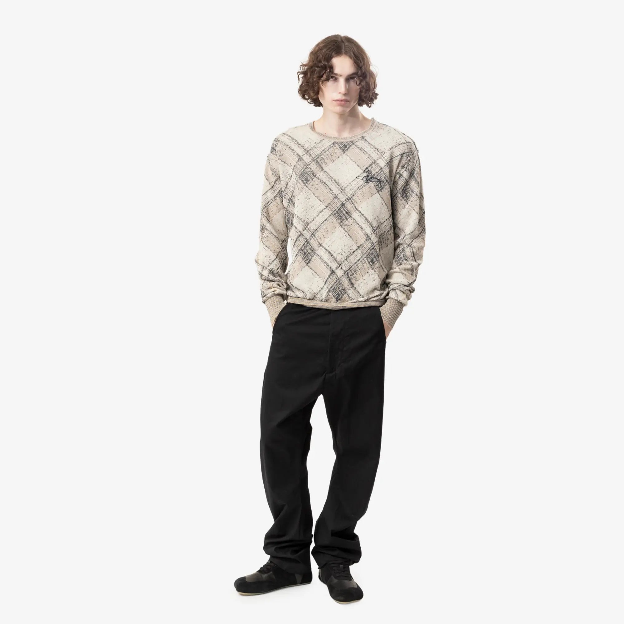 Vivienne Westwood Broken Tartan Sweater Gold - 2