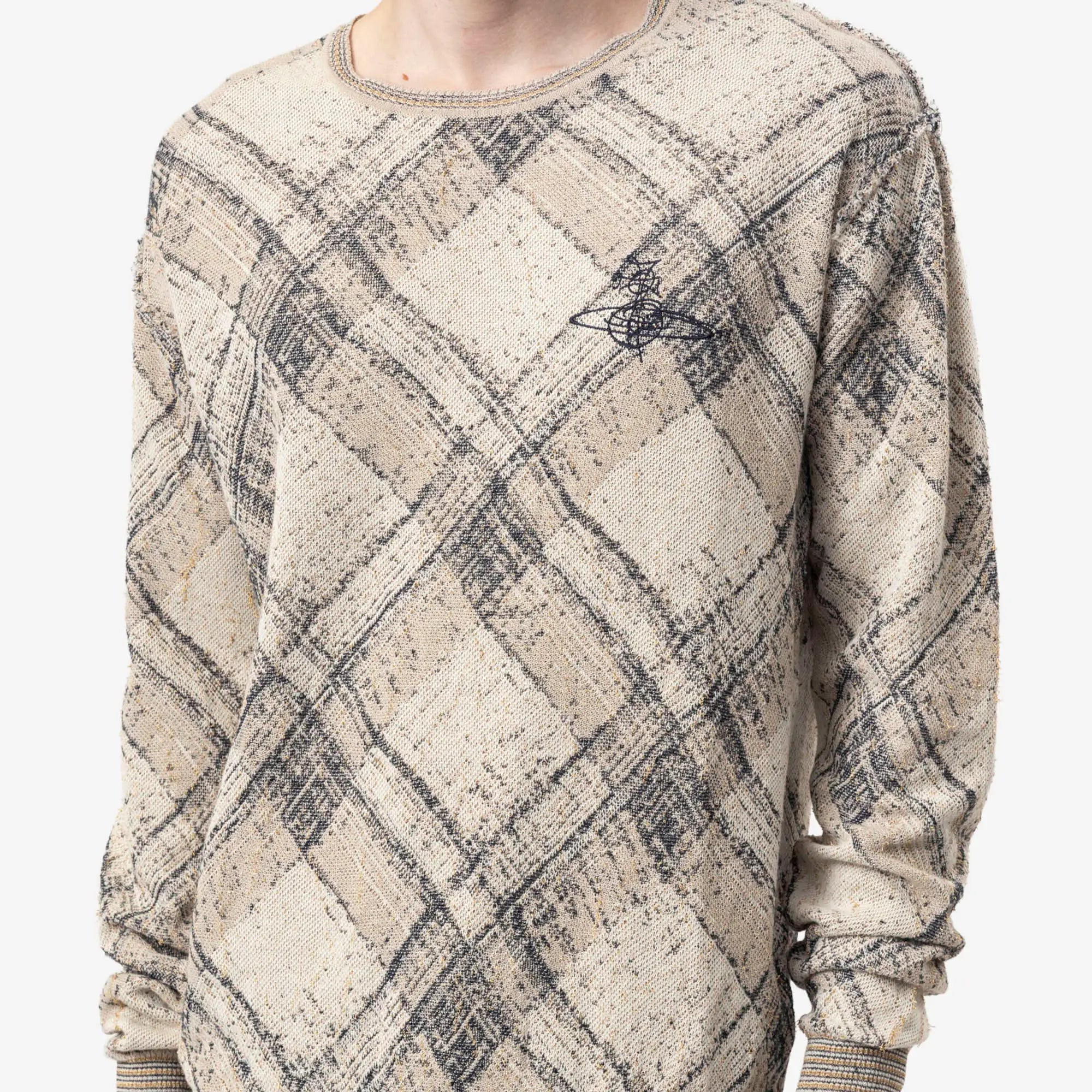 Vivienne Westwood Broken Tartan Sweater Gold - 5