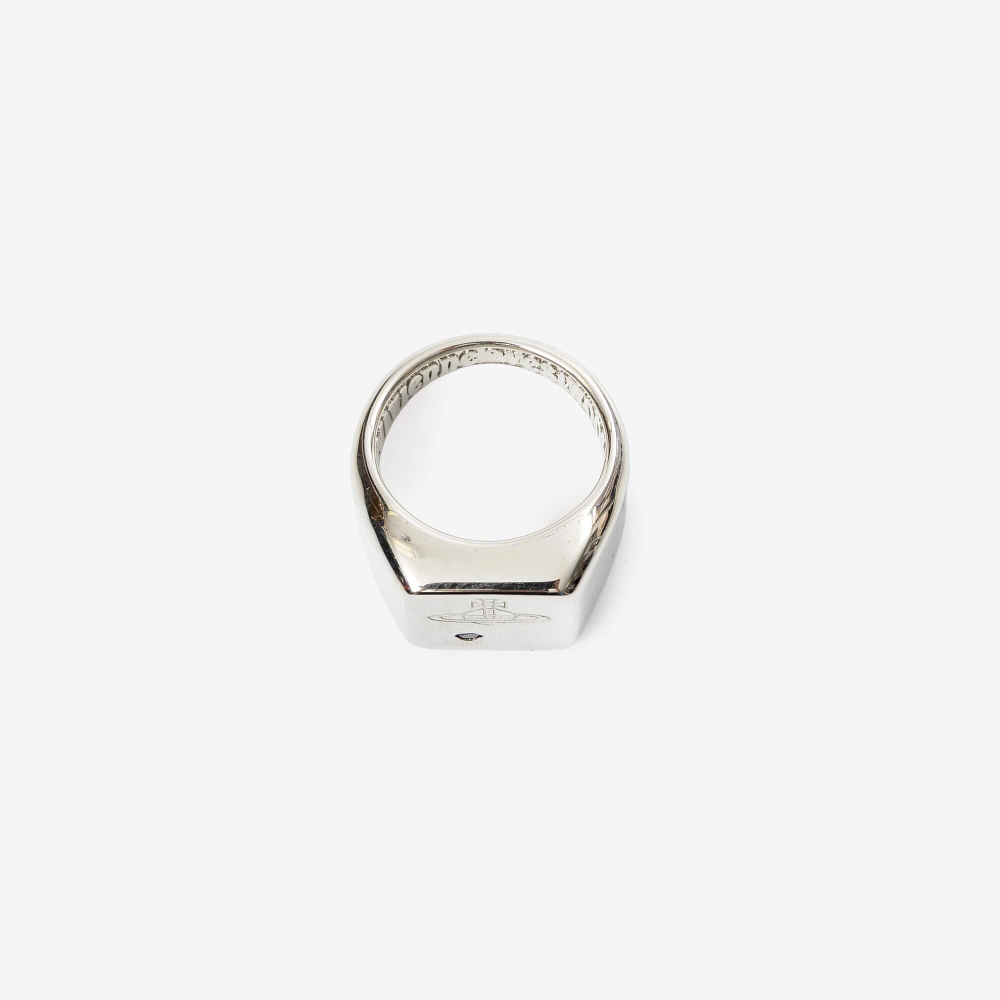 Vivienne Westwood Carlo Ring Platinum/Black CZ-5