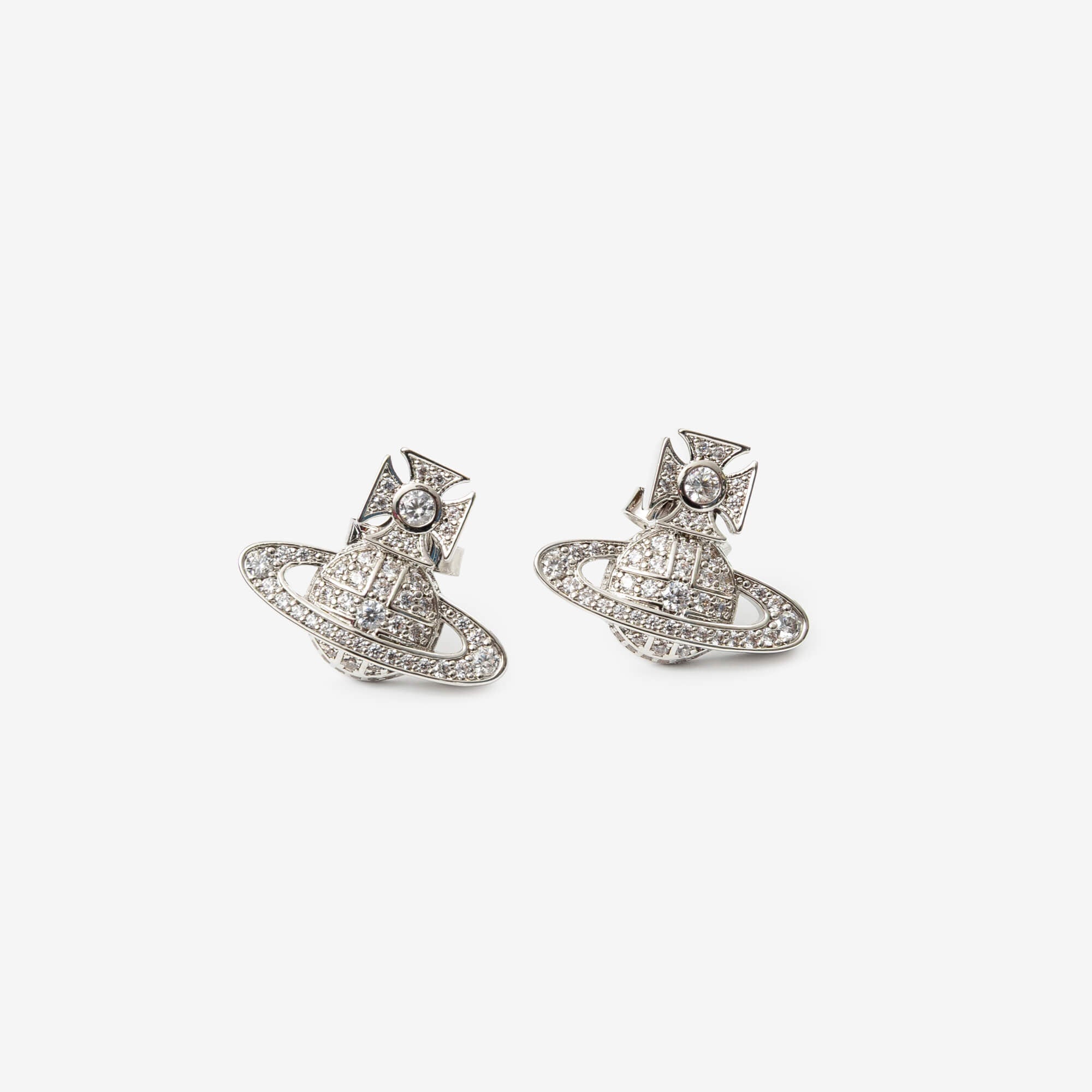 Vivienne Westwood Carmela Bas Relief Earrings Platinum-1