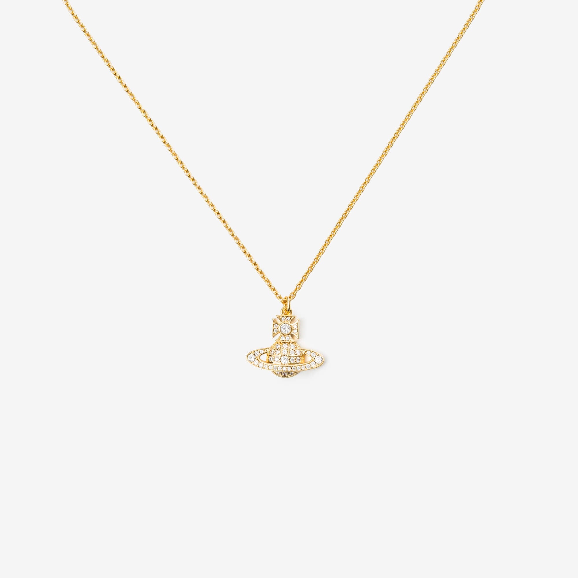Vivienne Westwood Carmela Bas Relief Pendant Gold/White CZ-3
