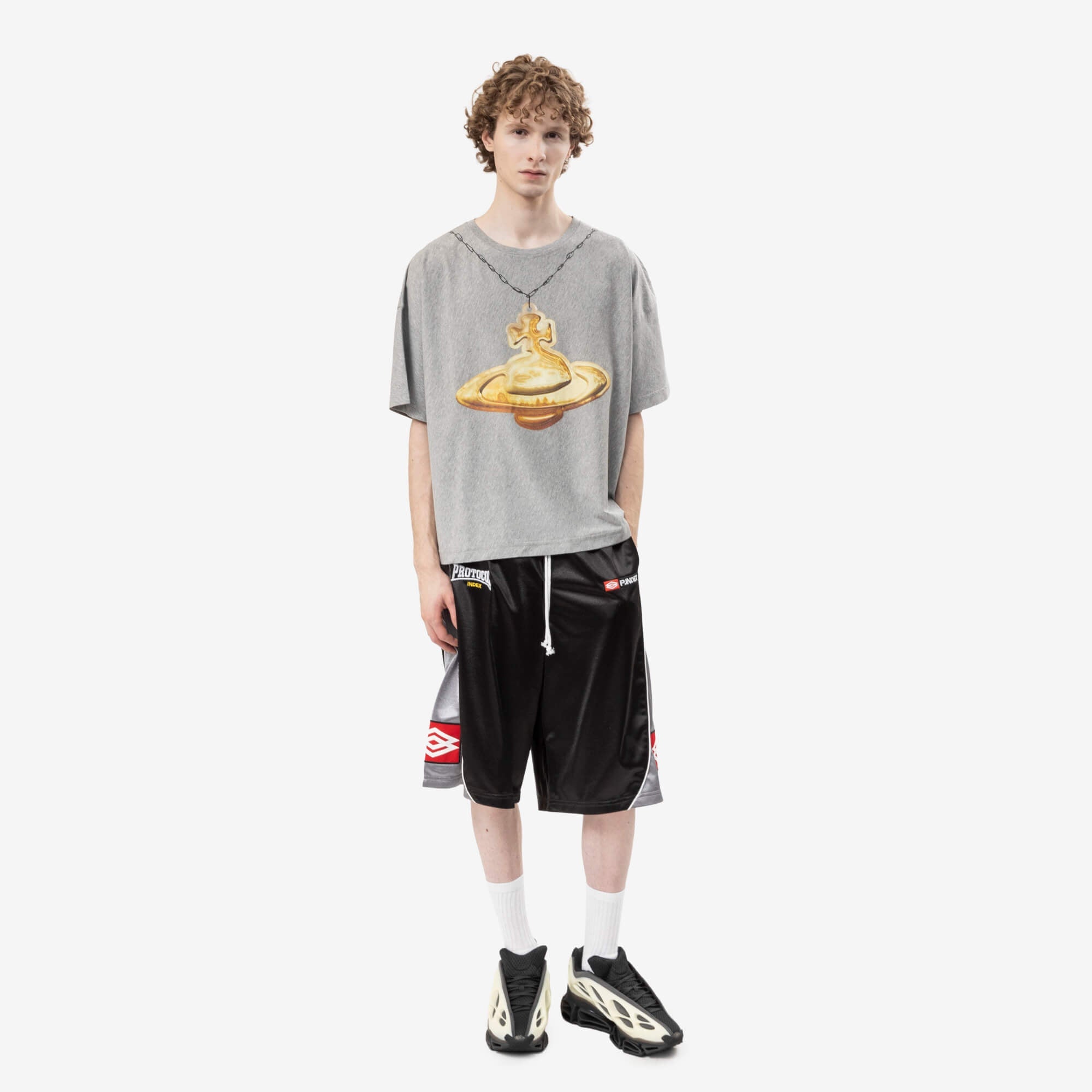 Vivienne Westwood Gold Orb Oversize Box T-Shirt Grey Melange-2