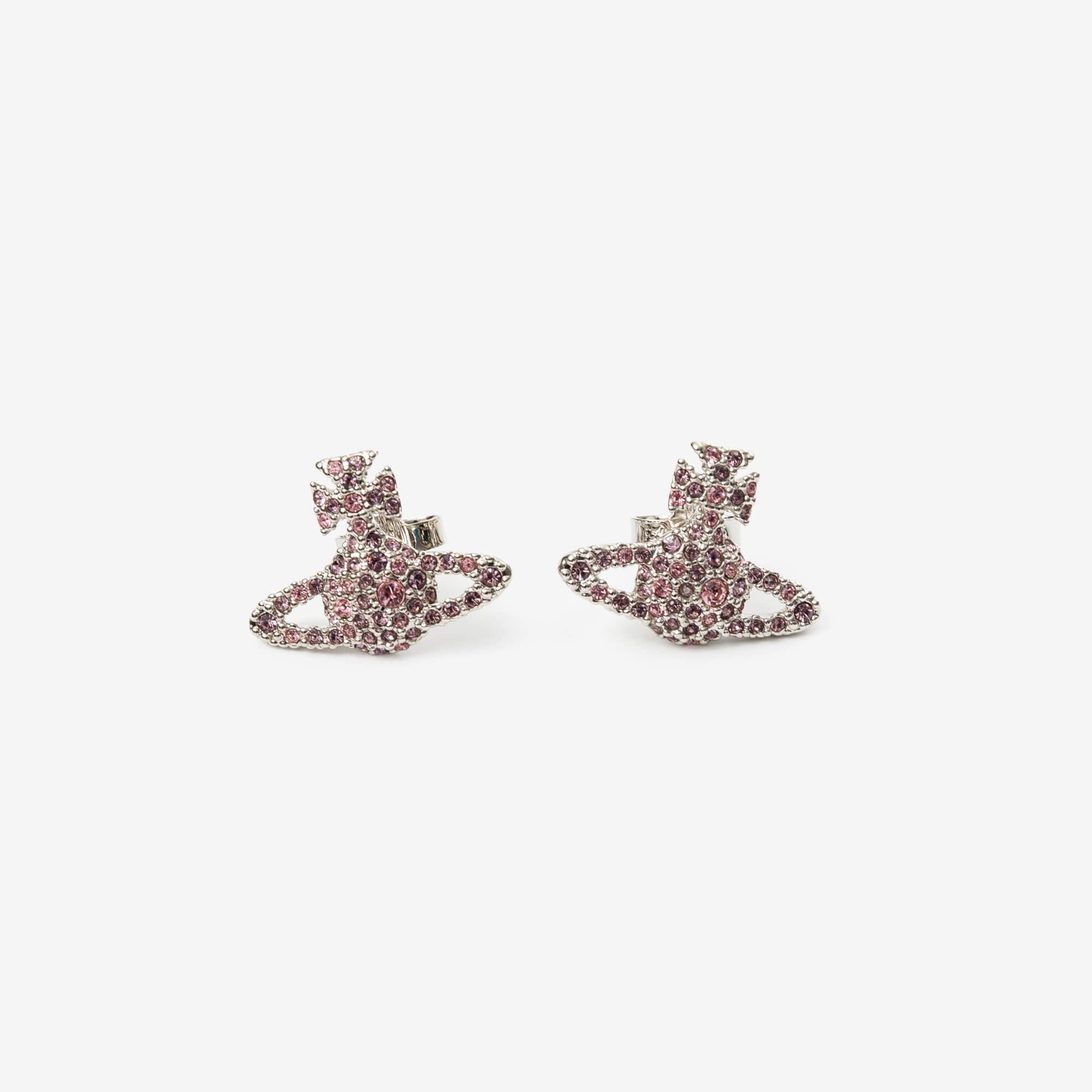 Vivienne Westwood Grace Bas Relief Stud Earrings Platinum-1