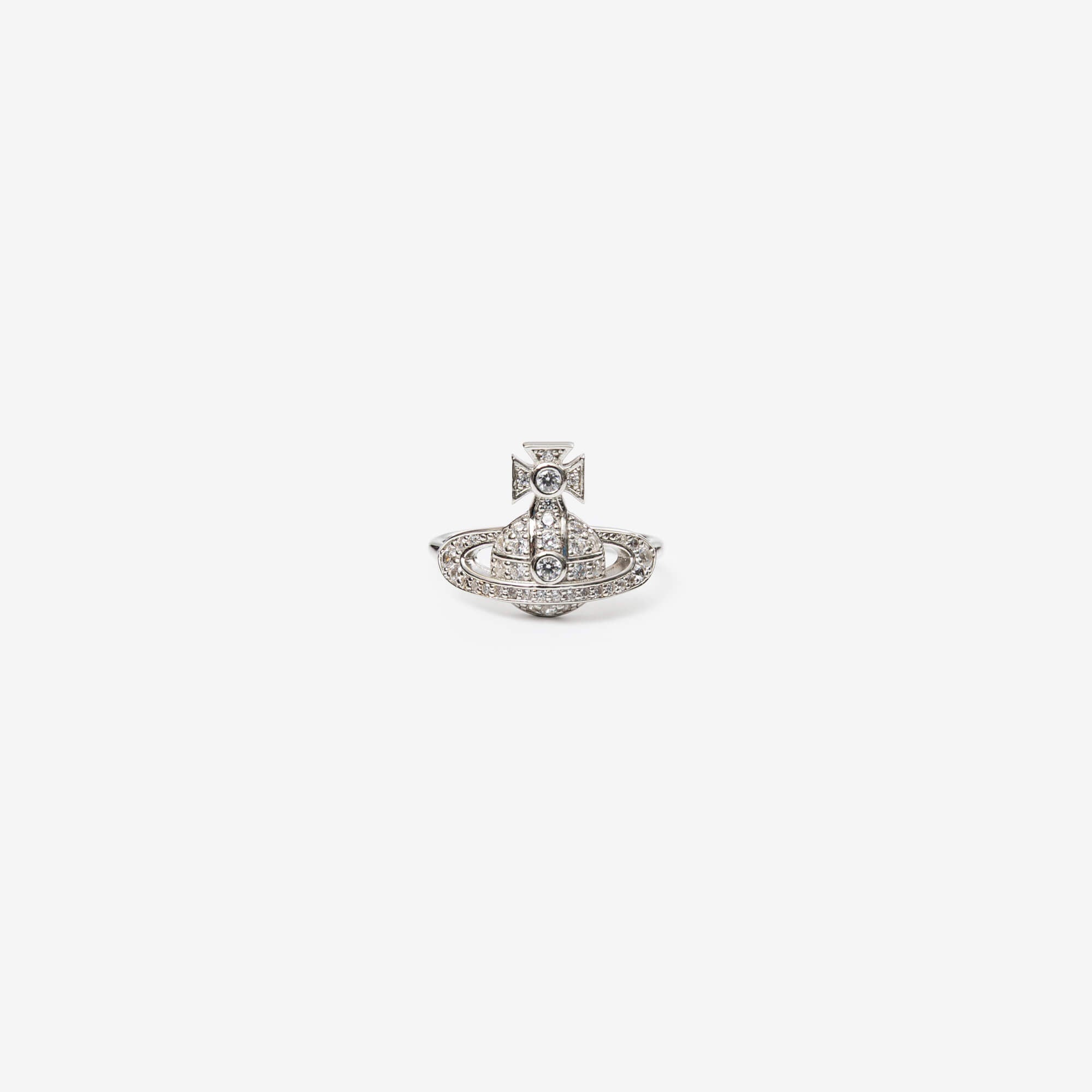 Vivienne Westwood Little Orb Ring Platinum/White CZ-1