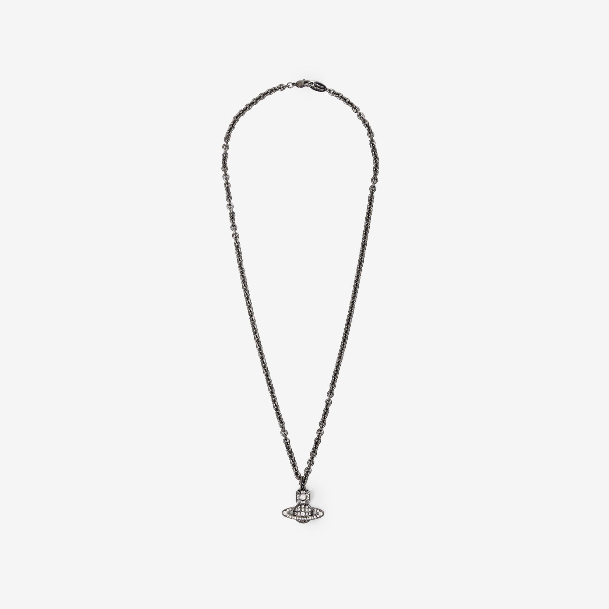 Vivienne Westwood Man Carmelo Bas Relief Pendant Ruthenium/White CZ-1