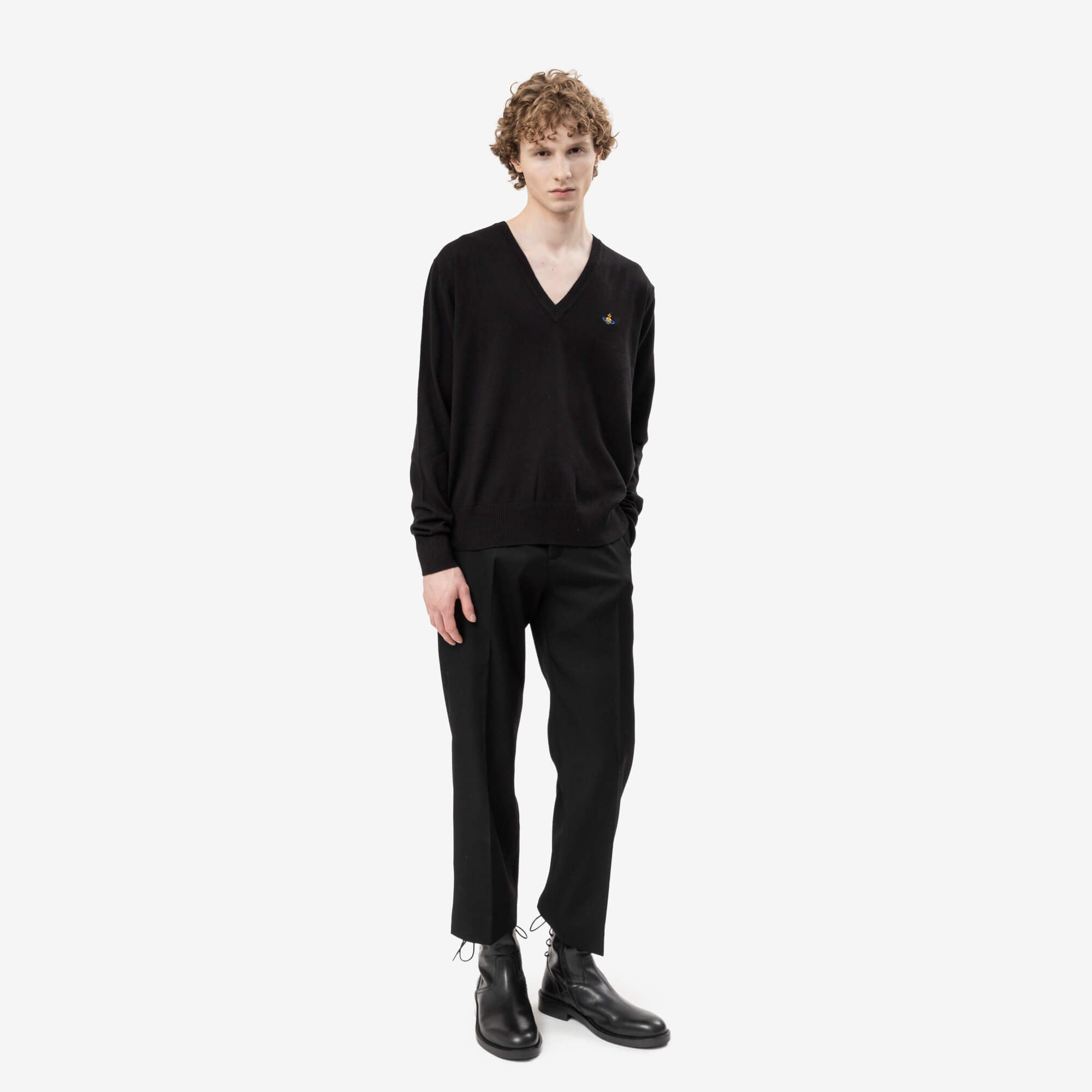 Vivienne Westwood Mark V-Neck Sweater Black-2