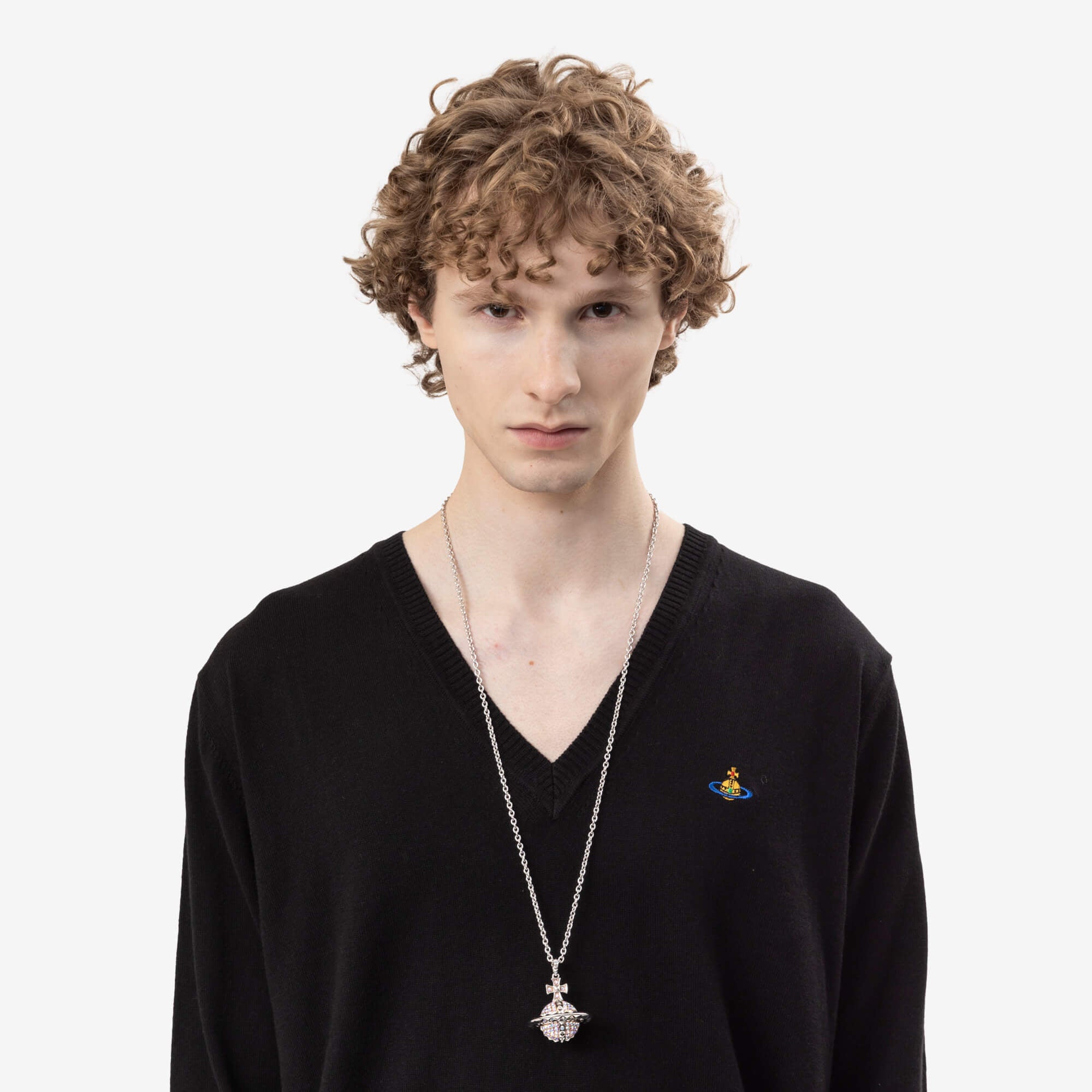 Vivienne Westwood Mayfair Large Orb Pendant Rhodium/Pink Gold/Crystal AL-2