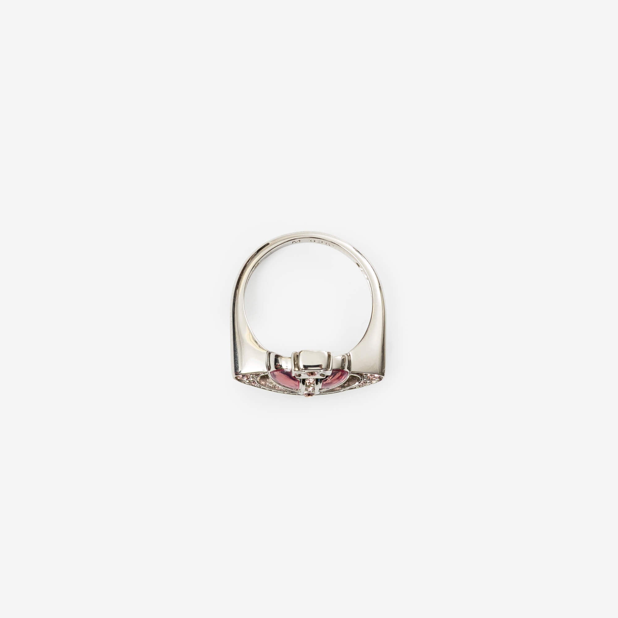 Vivienne Westwood New Diamante Heart Ring Platinum/Vintage Rose-5