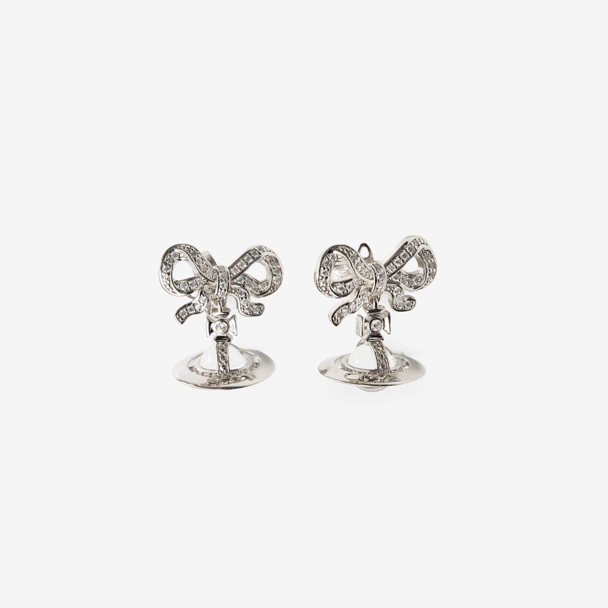 Vivienne Westwood Octavie Earrings Platinum/White CZ-1