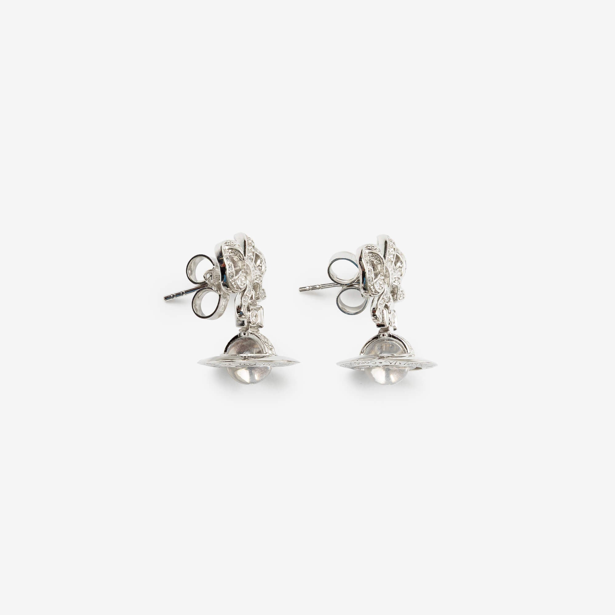 Vivienne Westwood Octavie Earrings Platinum/White CZ-2