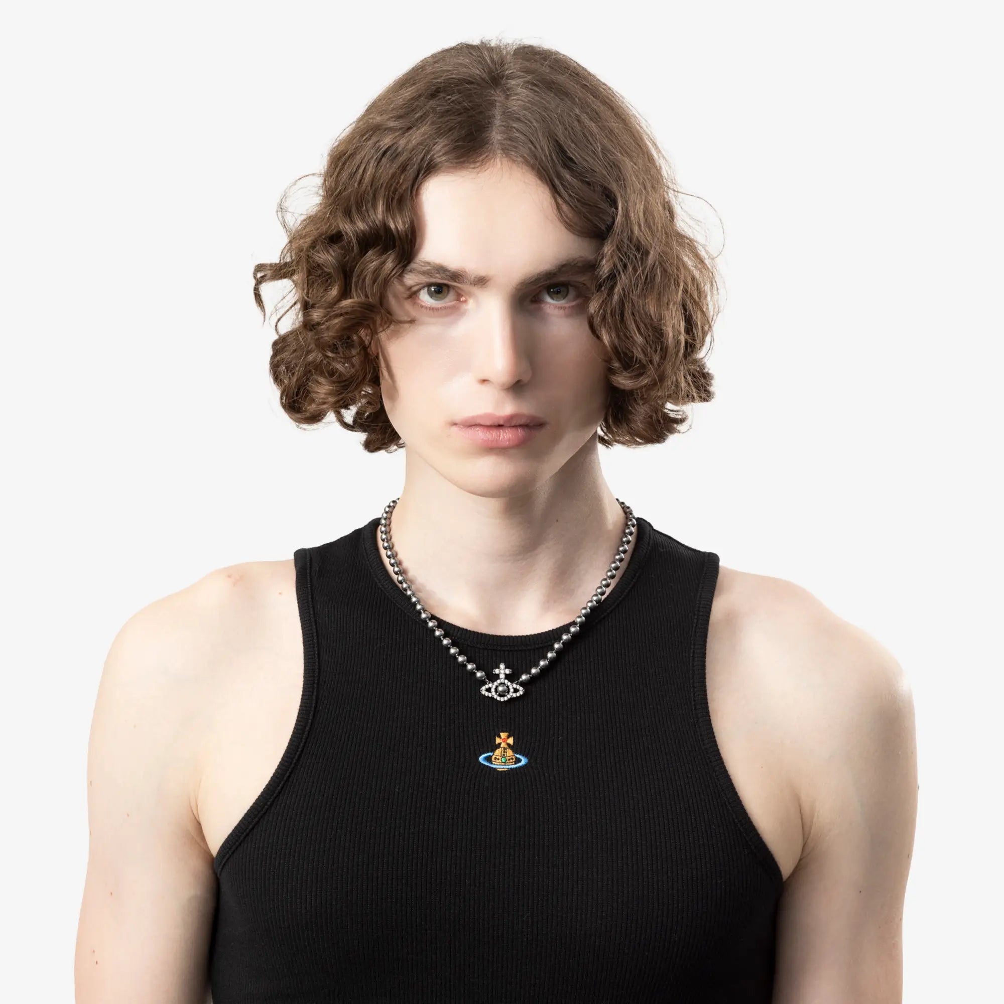 Vivienne Westwood Olympia Pearl Necklace Silver - 2