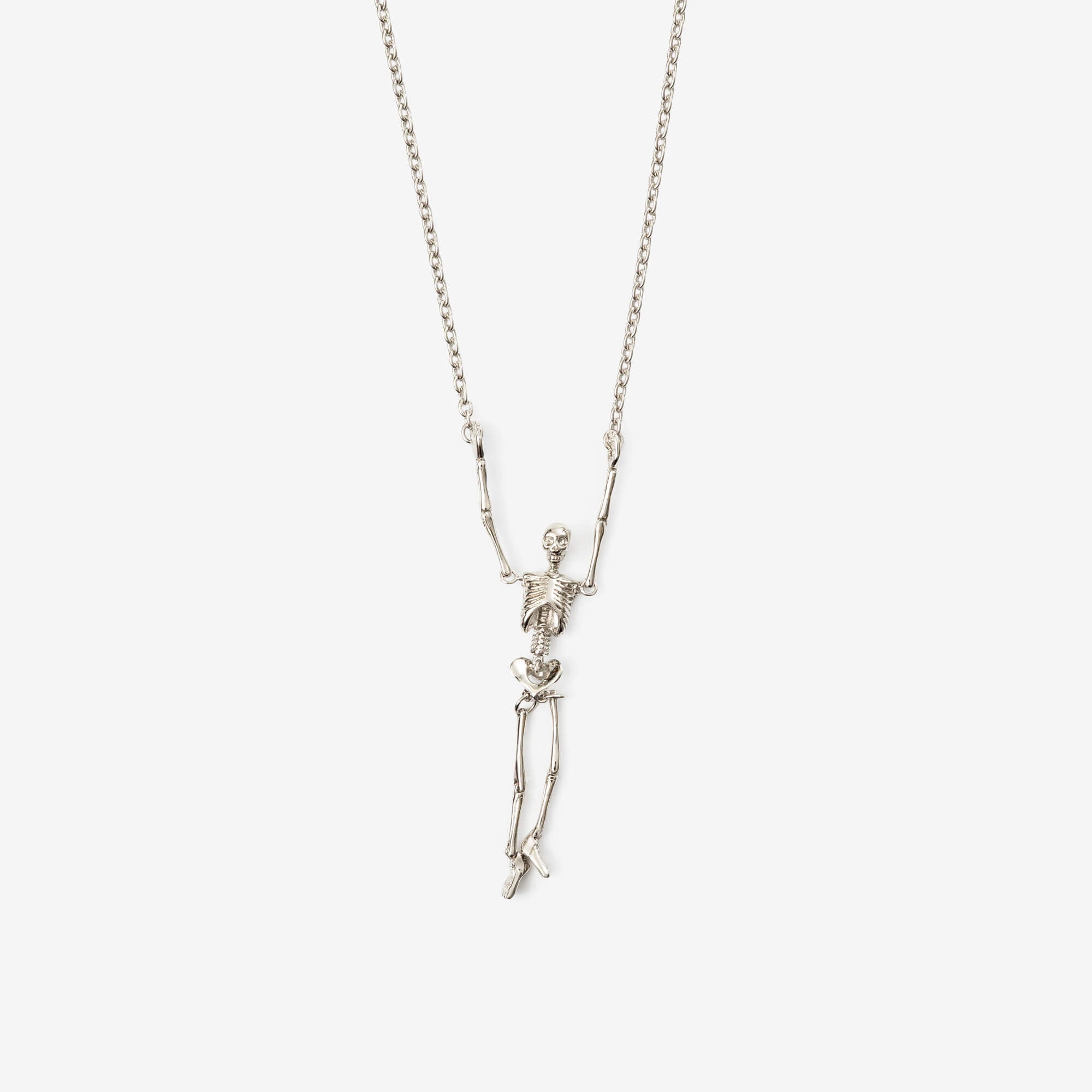 Vivienne Westwood Skeleton Long Necklace Platinum/Black Enamel-3