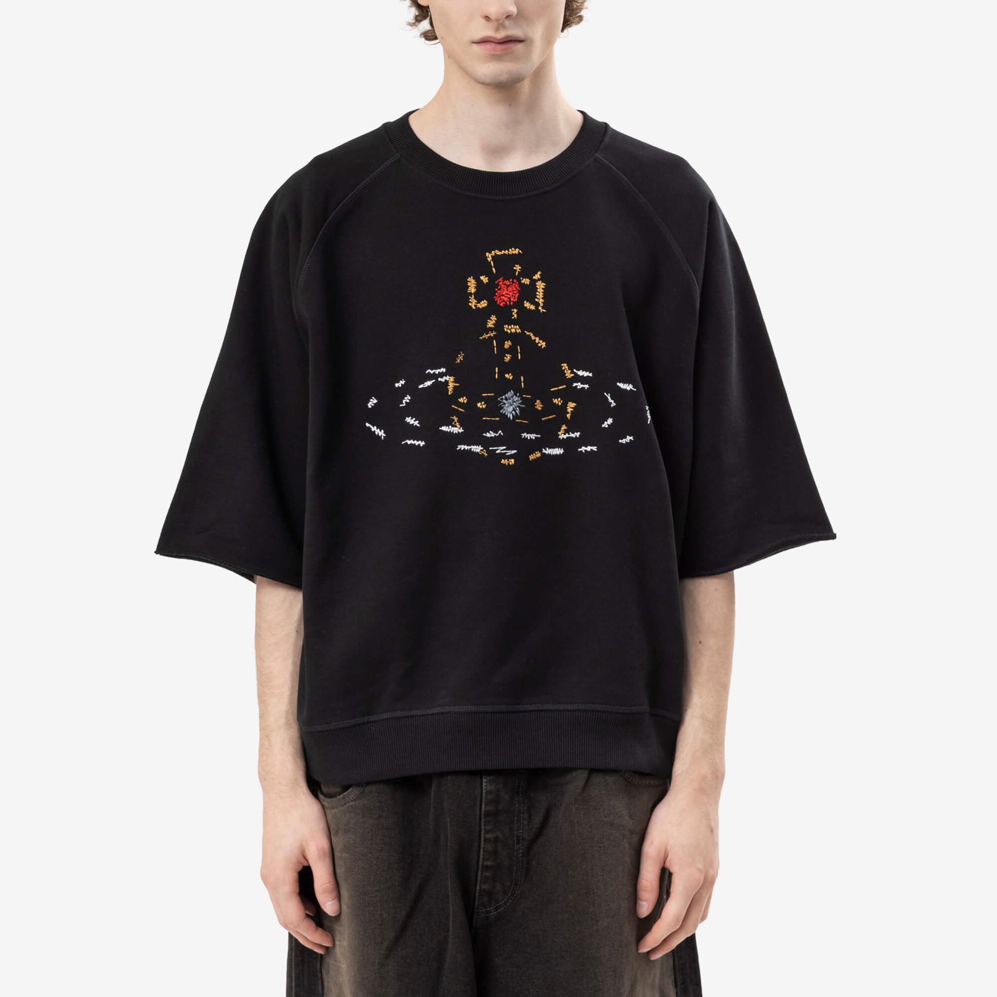 Vivienne Westwood Stitch Orb SS Raglan Sweatshirt Black-1