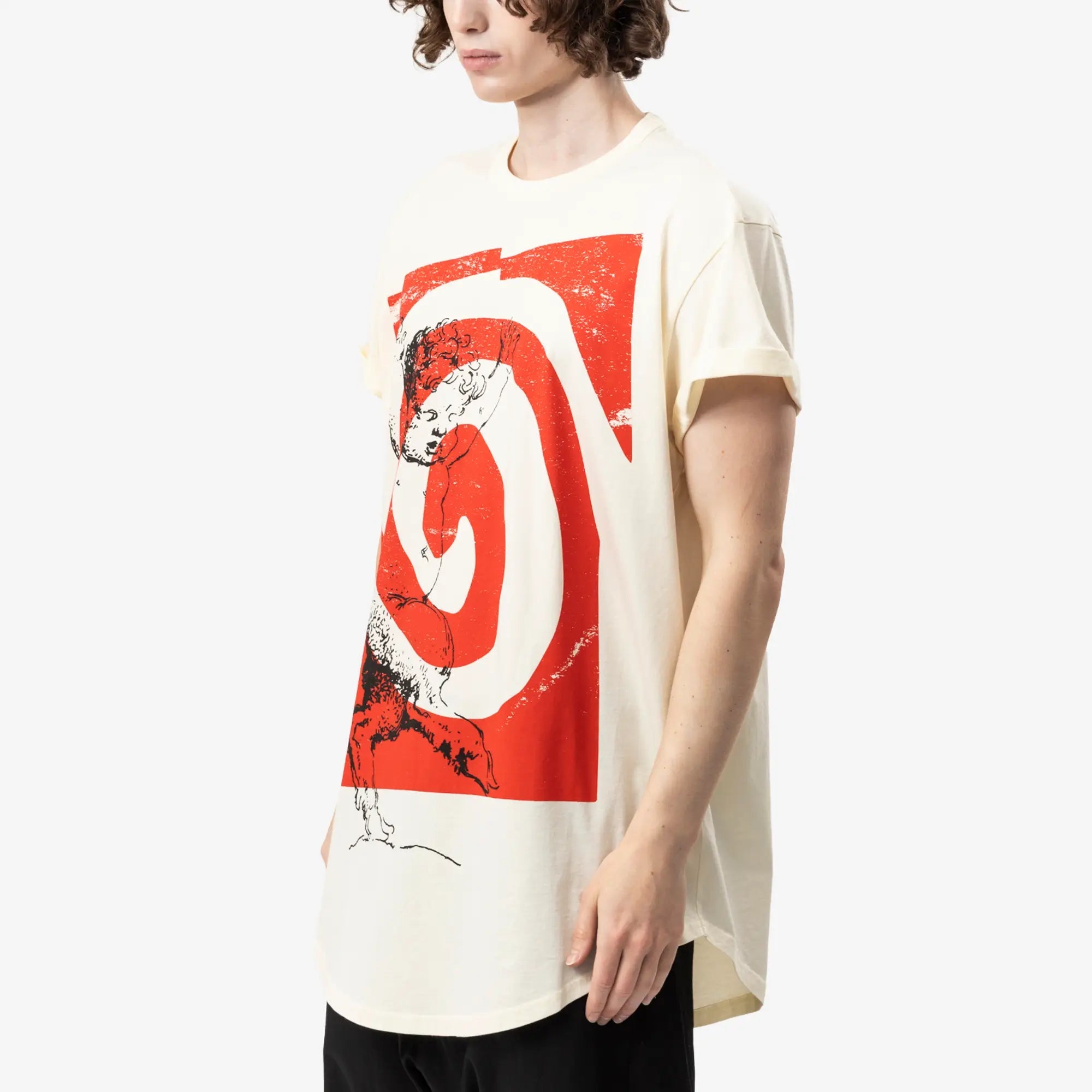 Vivienne Westwood Swirl Long Line T-Shirt Butter - 3
