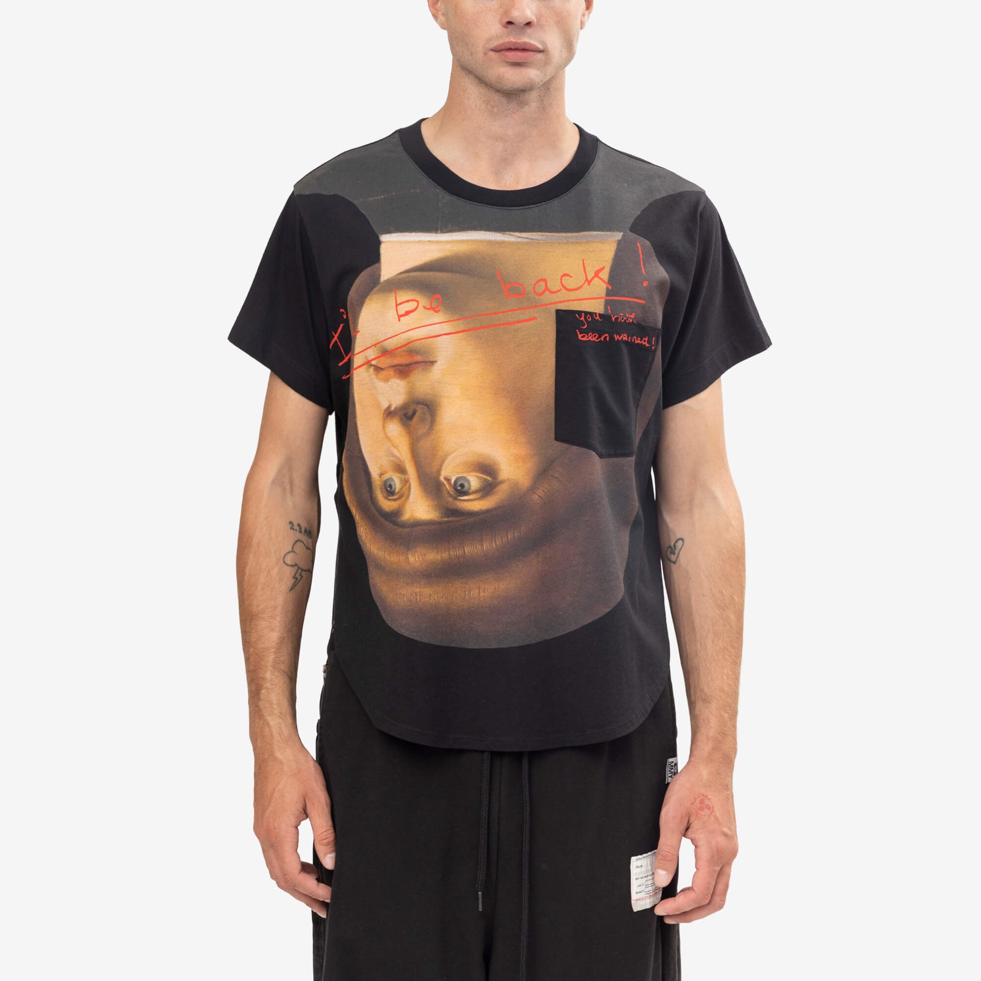 Vivienne Westwood Upside Down Head Circle Hem T-Shirt Black-1
