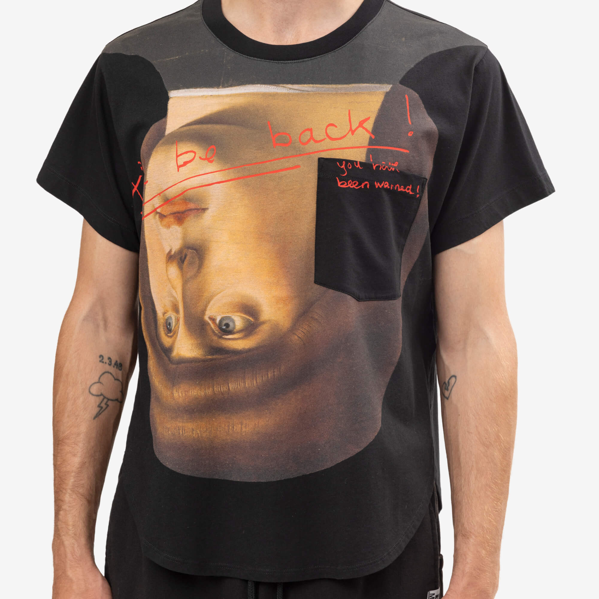 Vivienne Westwood Upside Down Head Circle Hem T-Shirt Black-5