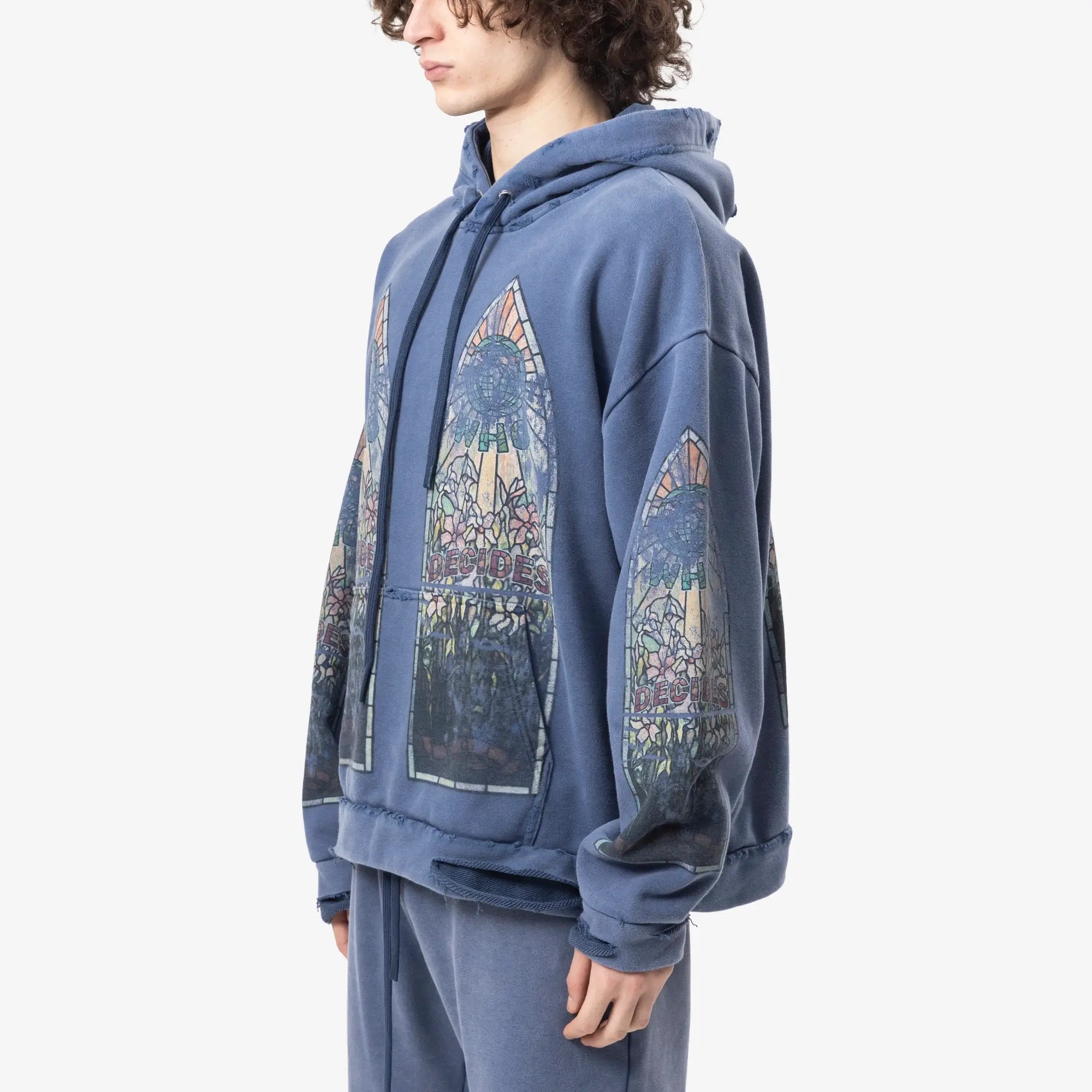 Who Decides War Faded Hoody Indigo - 3