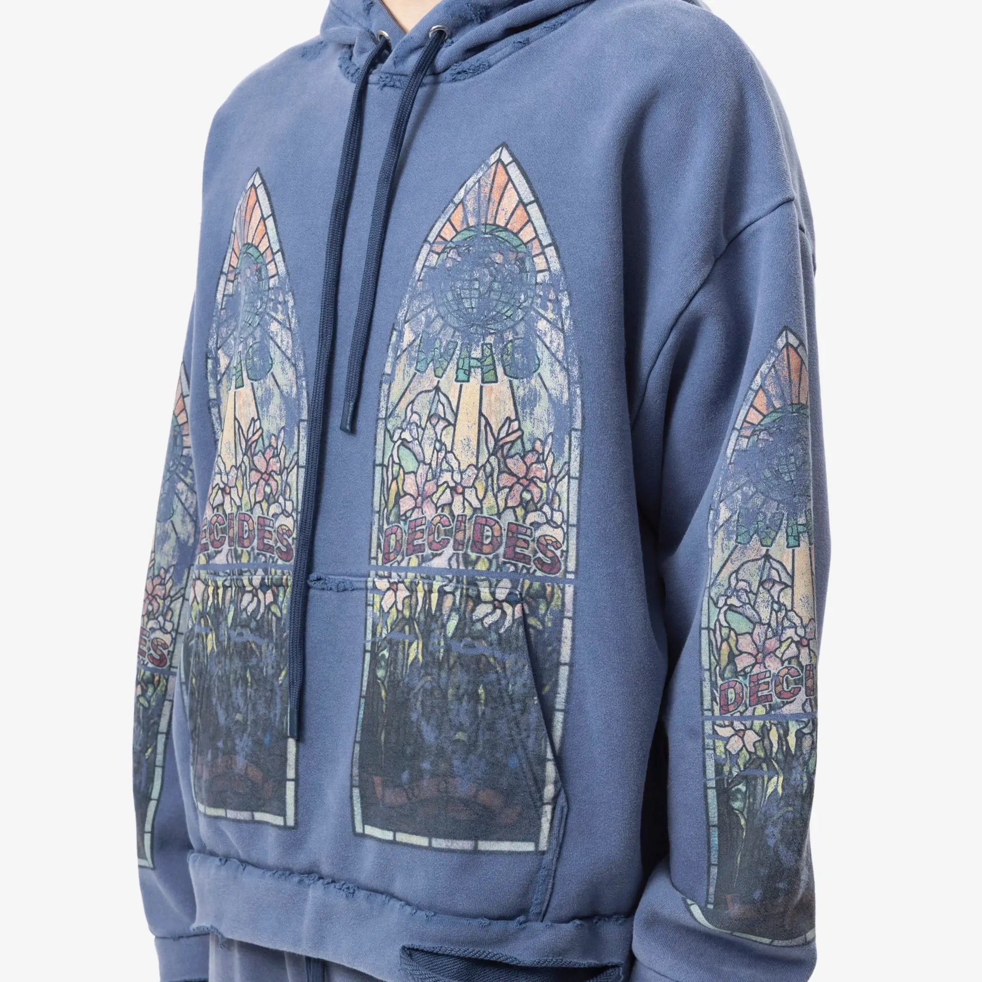 Who Decides War Faded Hoody Indigo - 5