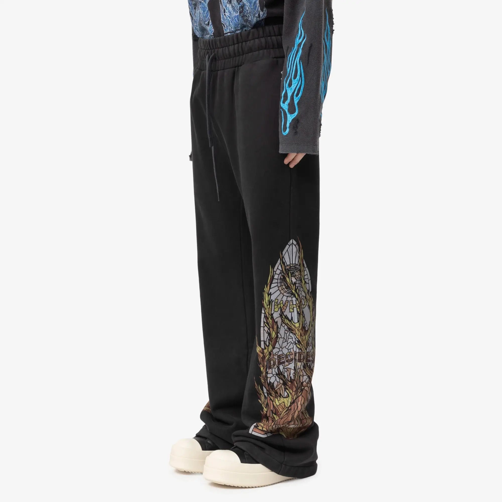 Who Decides War Flame Glass Hardware Sweatpants Coal - 3