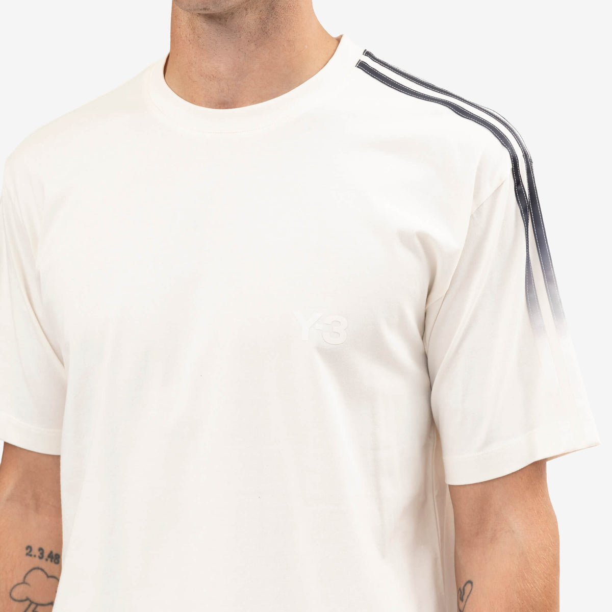 Y-3 Gradient Stripes Short Sleeve T-Shirt Chalk White-5