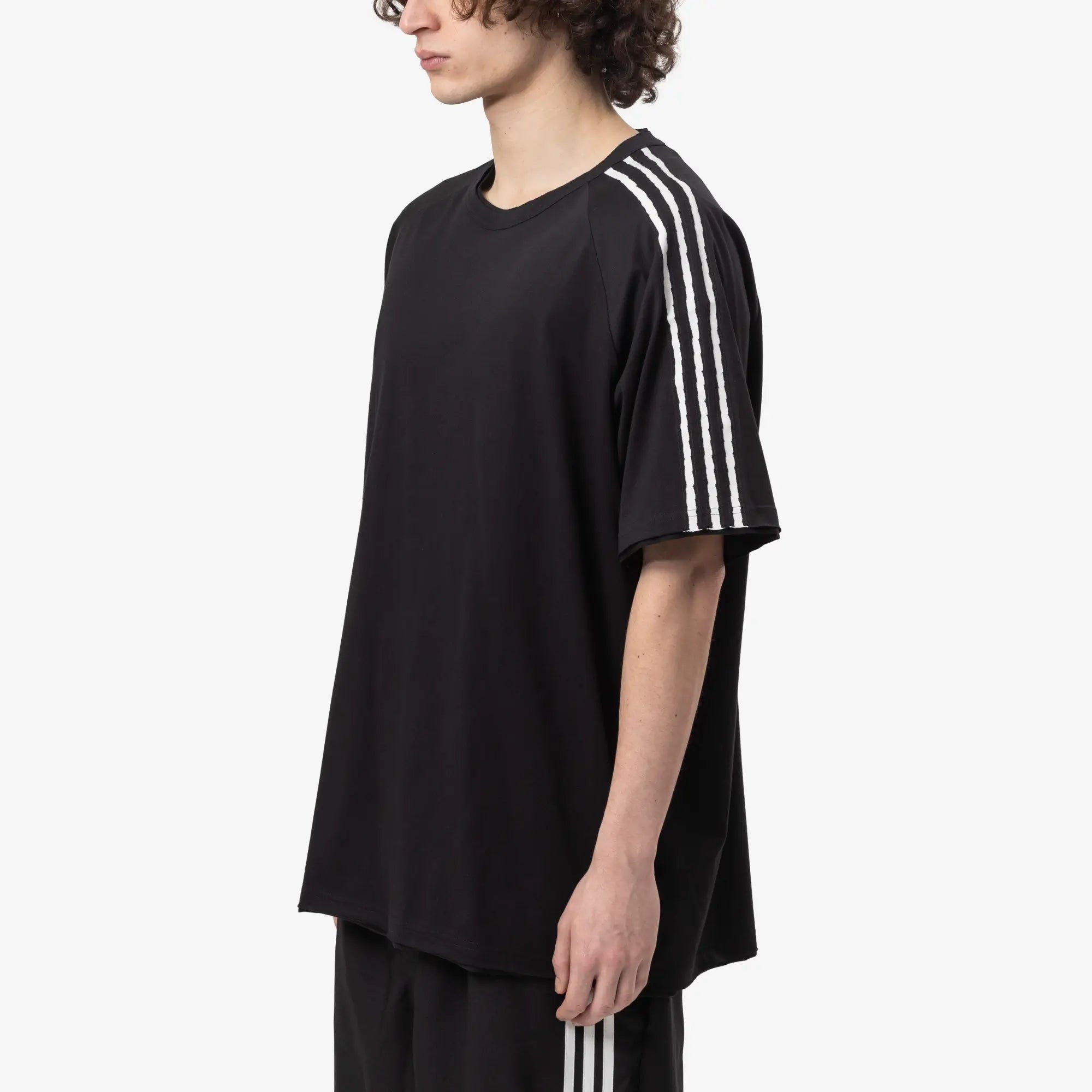 Y - 3 Raw Edge 3 Stripes T-Shirt Black - 3
