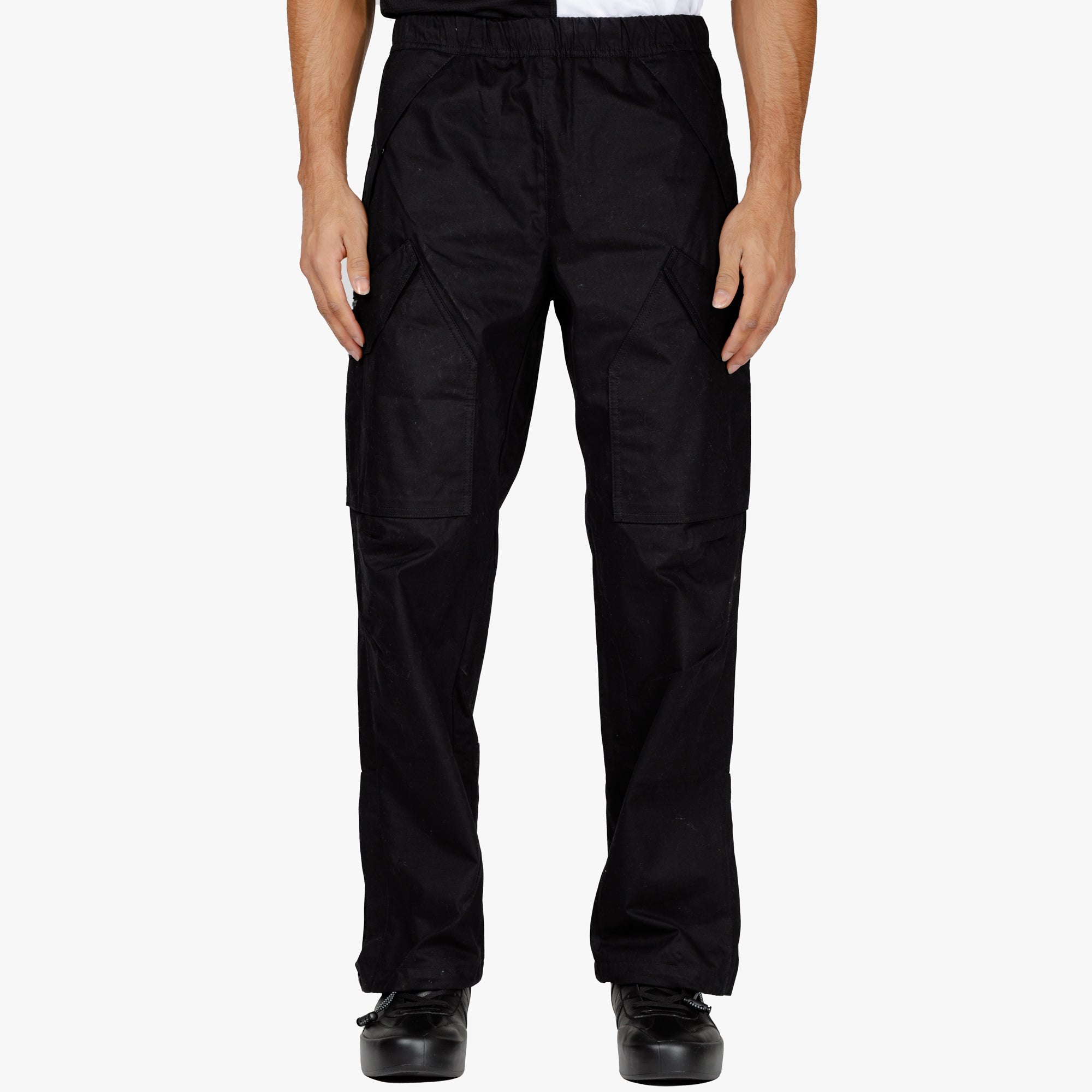 Marcelo Burlon Cotton Twill Cargo Pants Black - 1