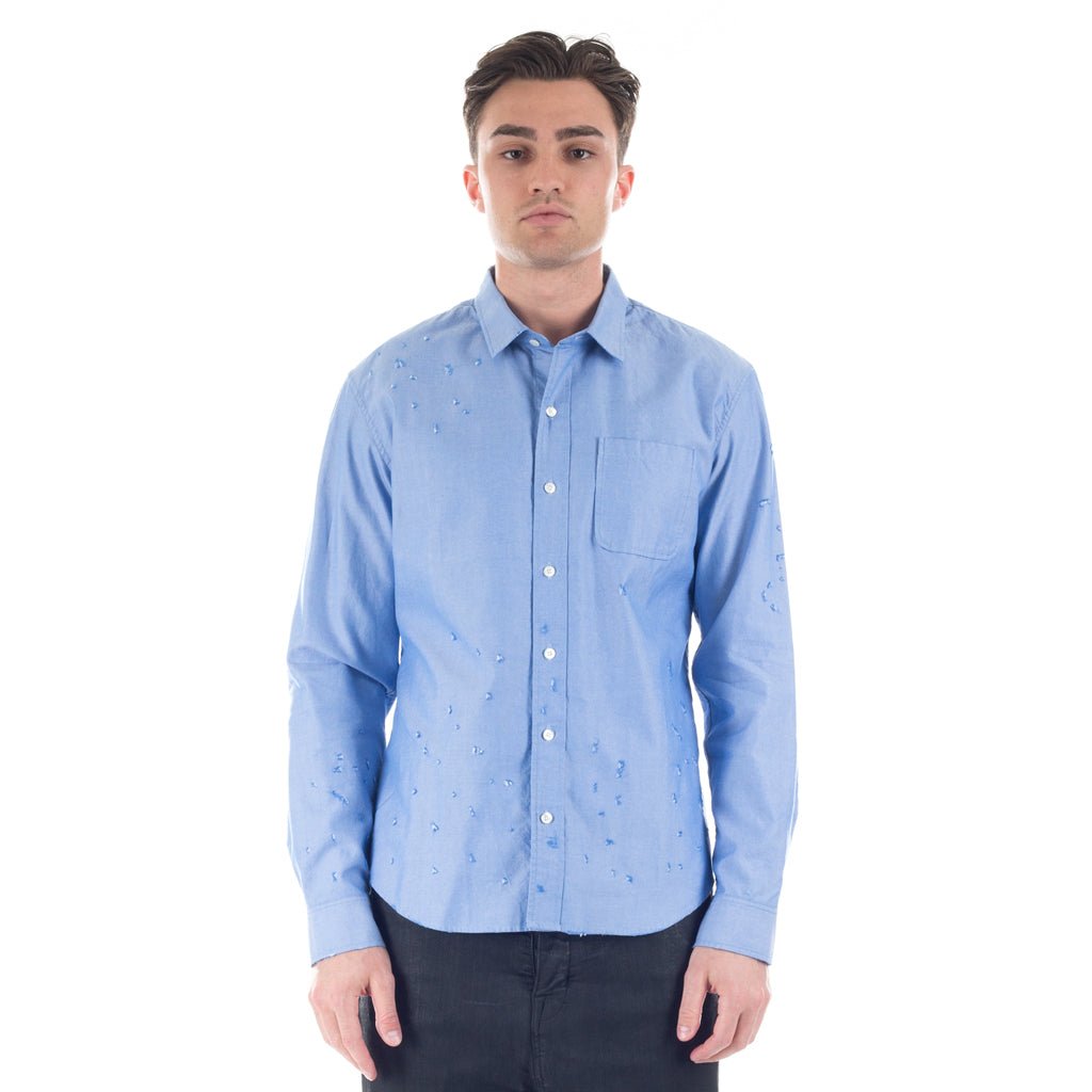 Roar Guns Love and Peace Distressed Shirt Blue - 1