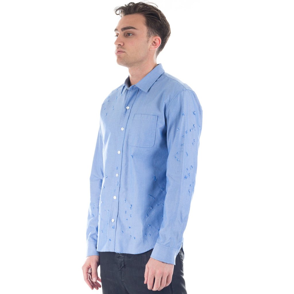 Roar Guns Love and Peace Distressed Shirt Blue - 3