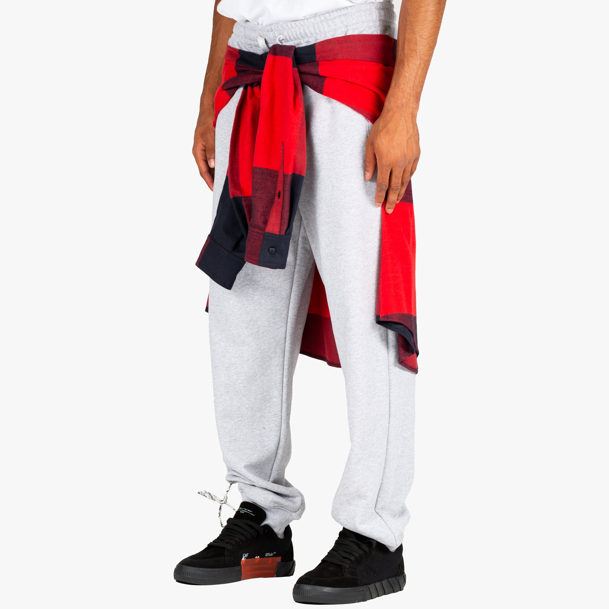 Moschino Layered Check Shirt Sweatpants Grey - 2