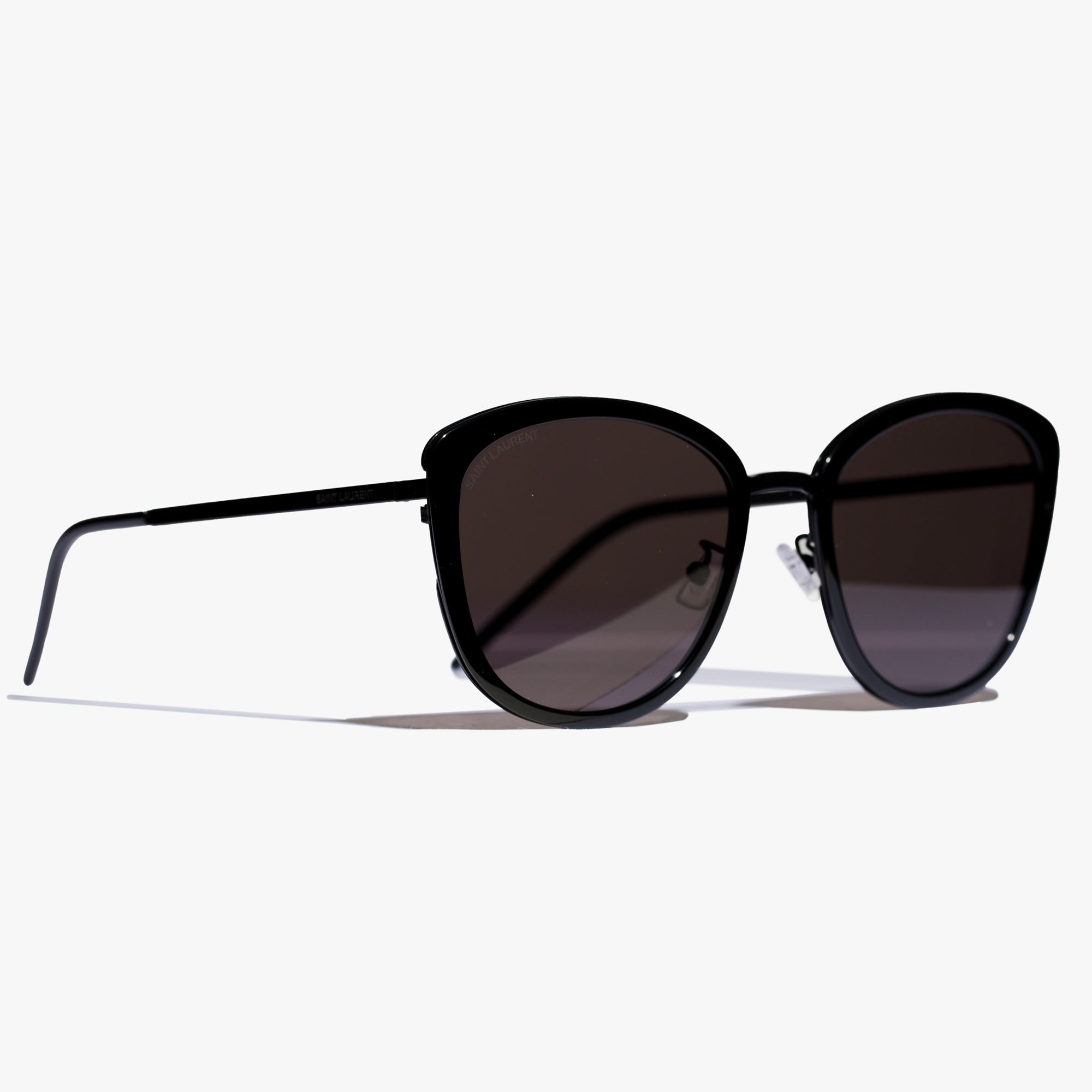 Photo of Saint Laurent Eyewear Womens Black Round Slim Sunglasses - 1