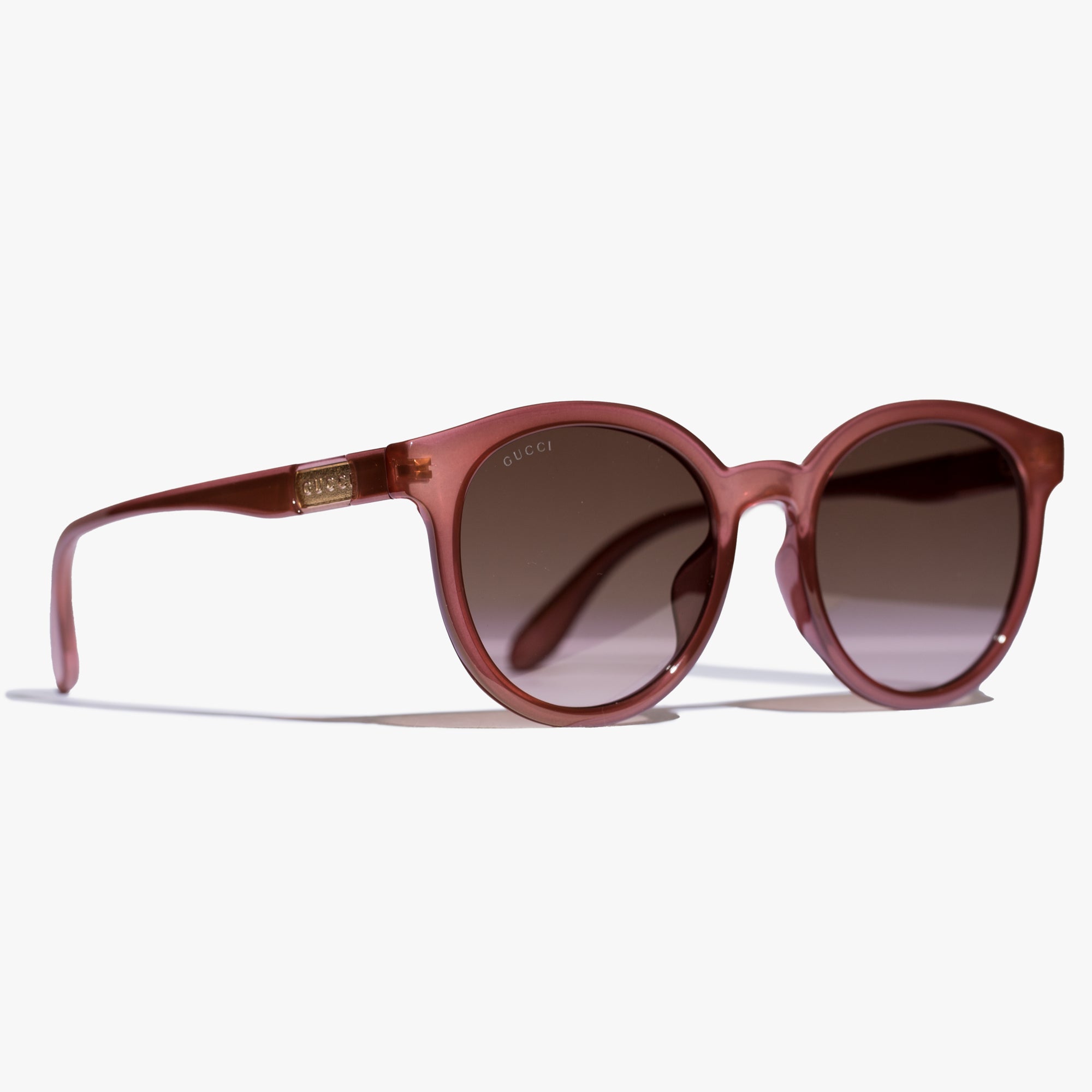 Gucci Eyewear Womens Pink Round Injection Sunglasses Pink - 1