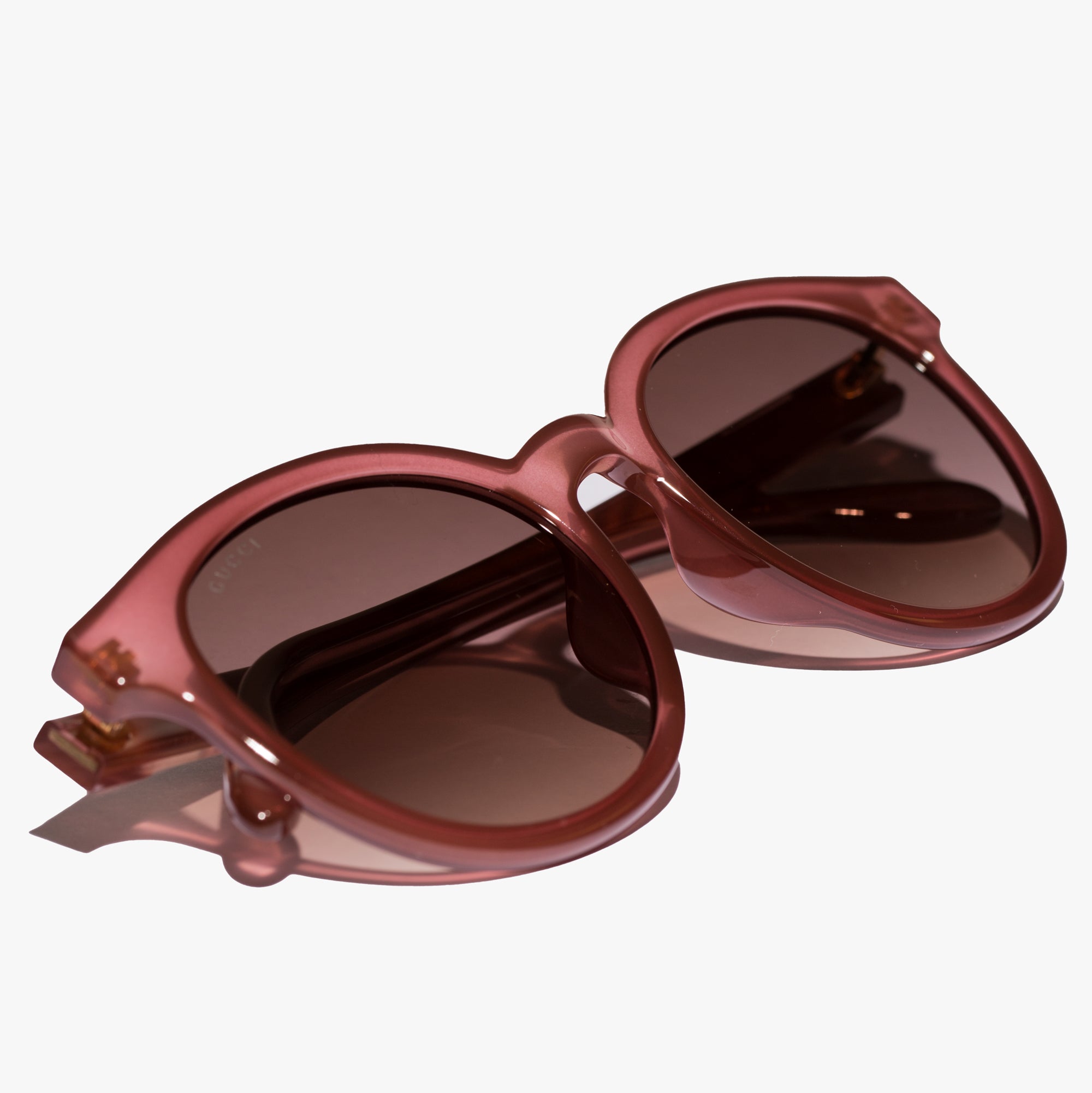 Gucci Eyewear Womens Pink Round Injection Sunglasses Pink - 2