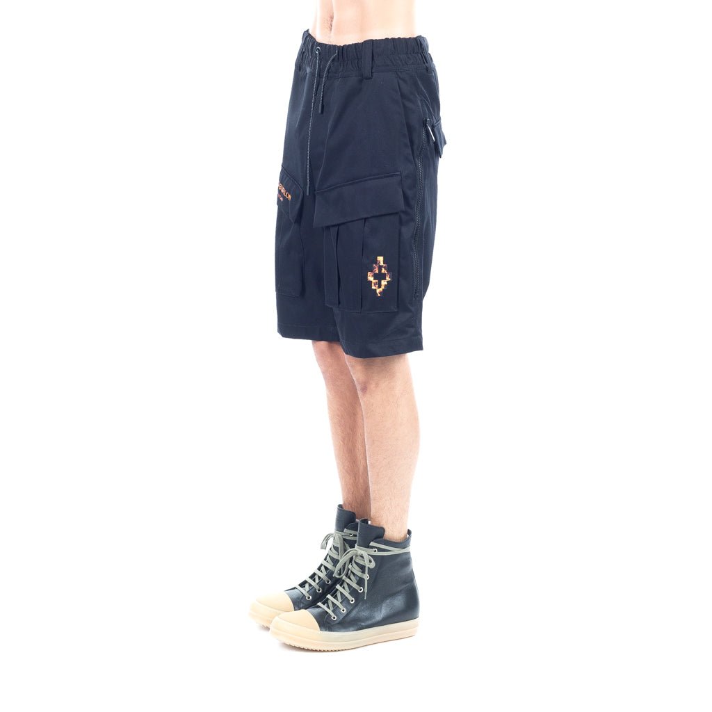 Marcelo Burlon Fire Cross Cargo Shorts Black - 2