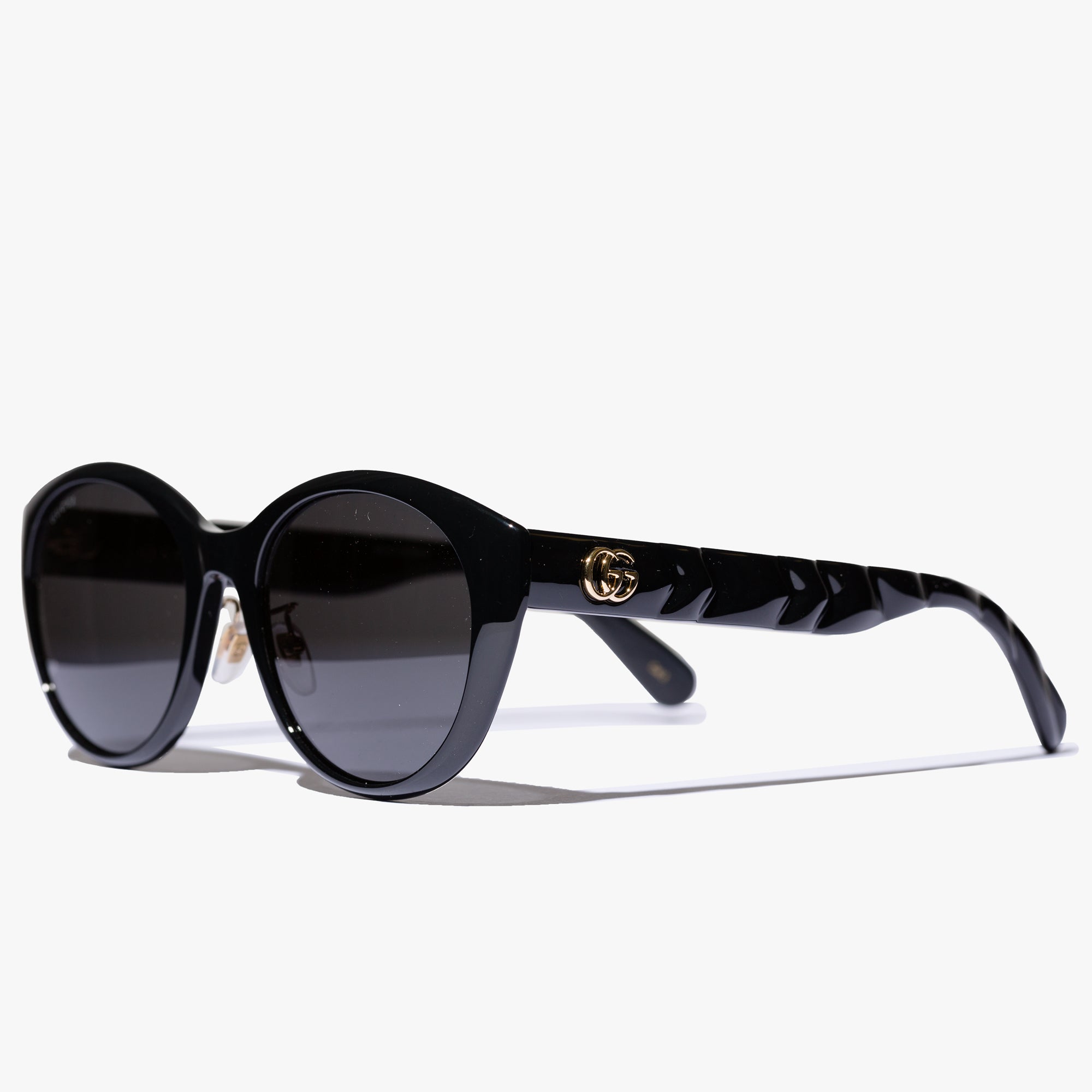 Gucci Eyewear Womens Black Oval Sunglasses Black - 4