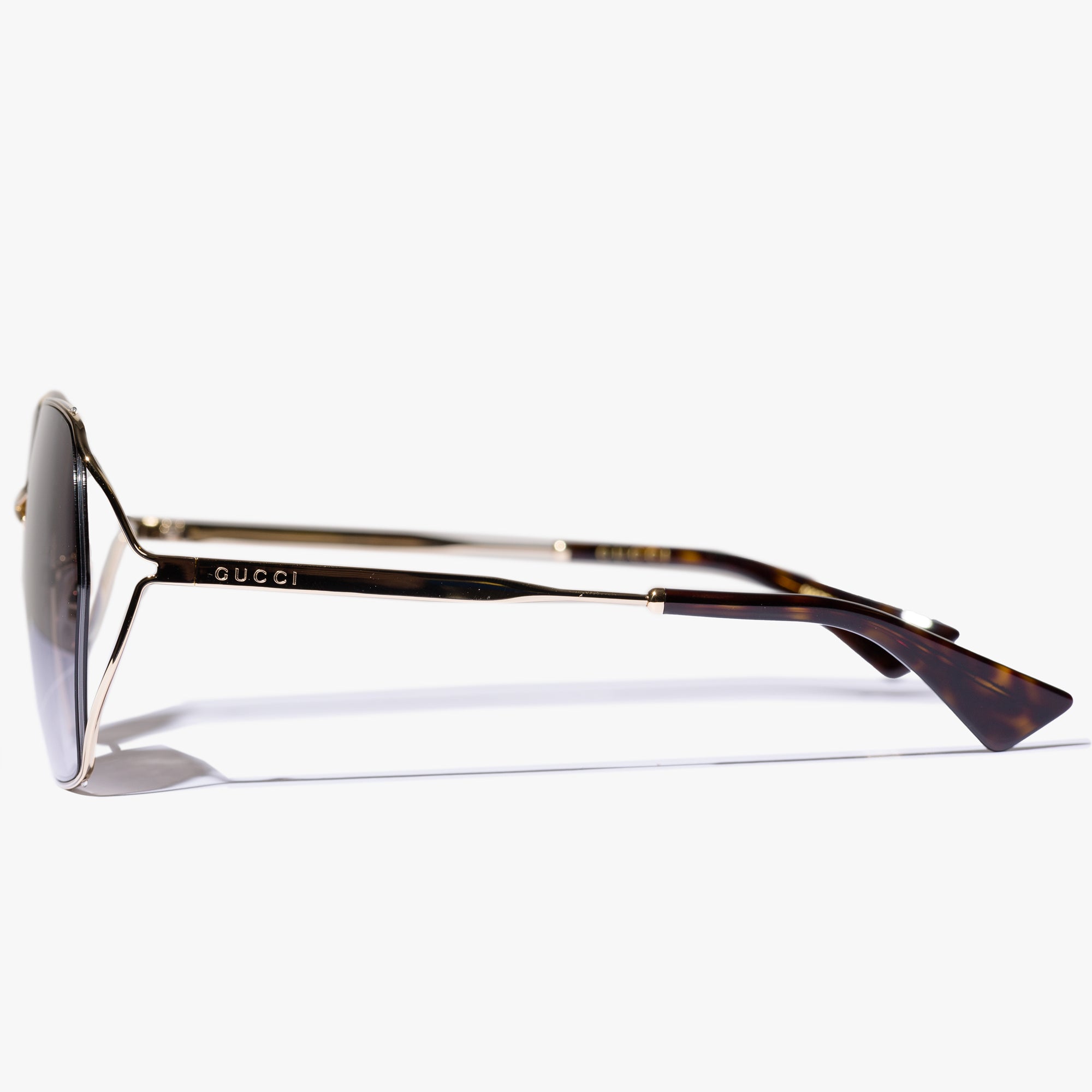 Gucci Eyewear Womens Gold Square Frame Sunglasses Gold - 4