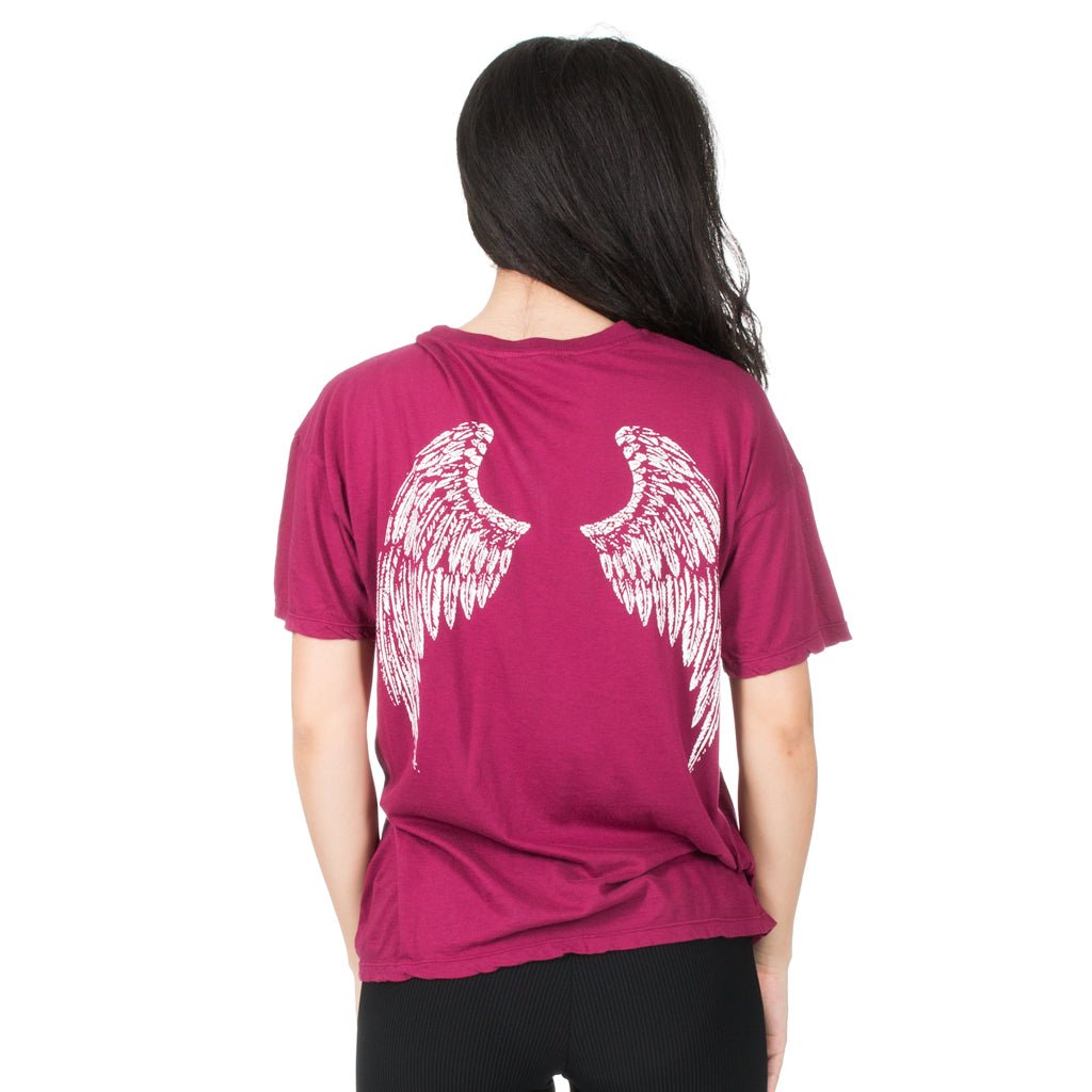 Adaptation Womens City of Angels Wings T-Shirt Berry - 2