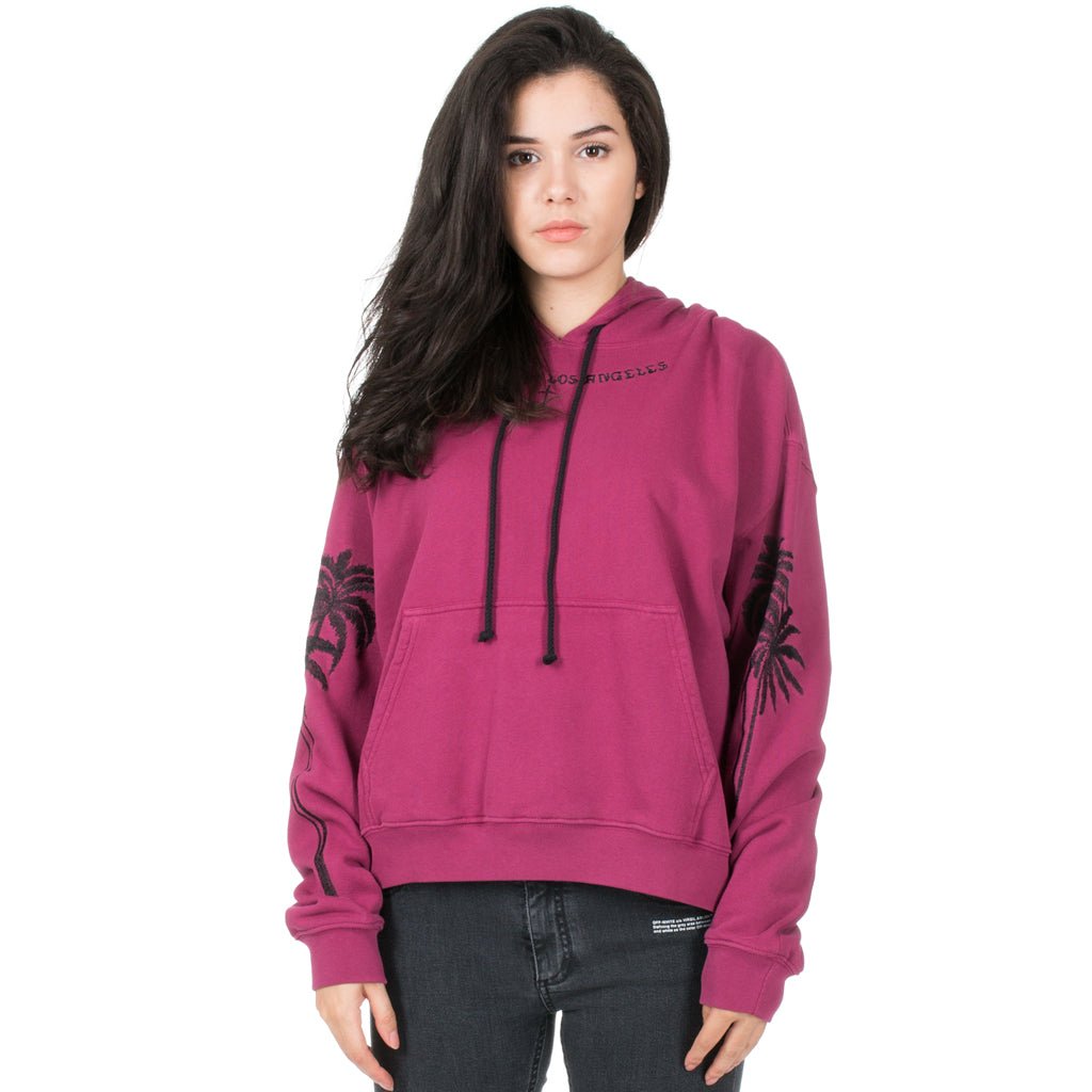 Adaptation Womens Palms Cropped Hoody Berry - 1