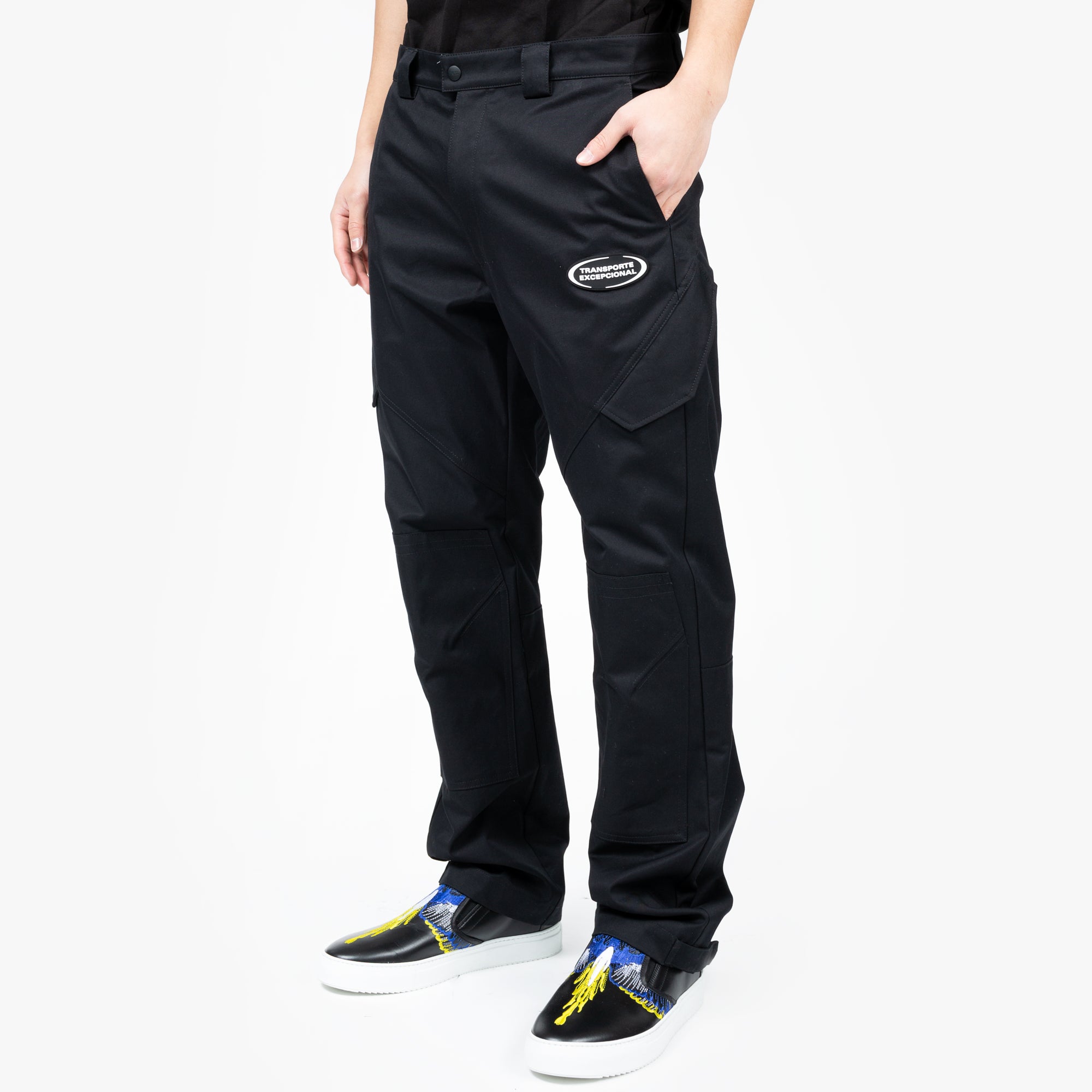 Marcelo Burlon Patch Twill Cargo Pants Black - 2