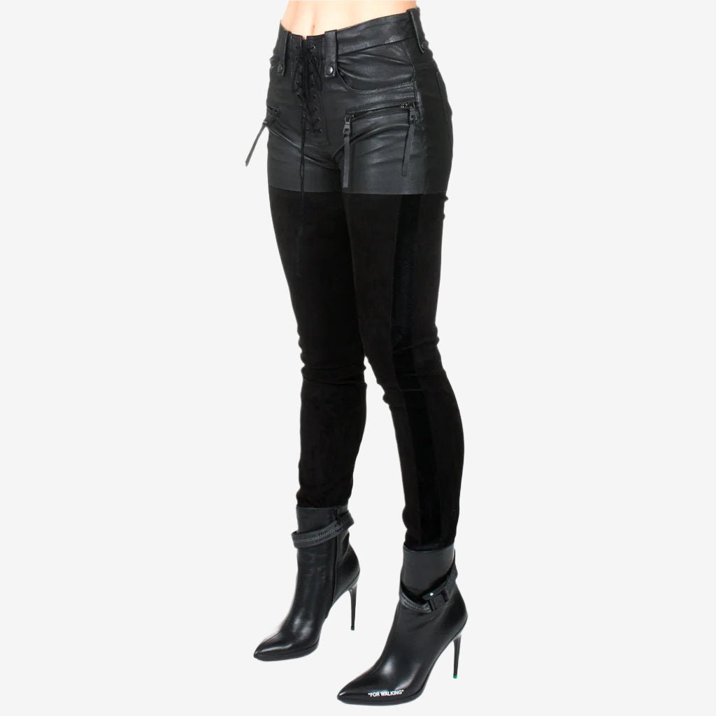 Unravel Womens Lace Up Short Leggings Black - 3