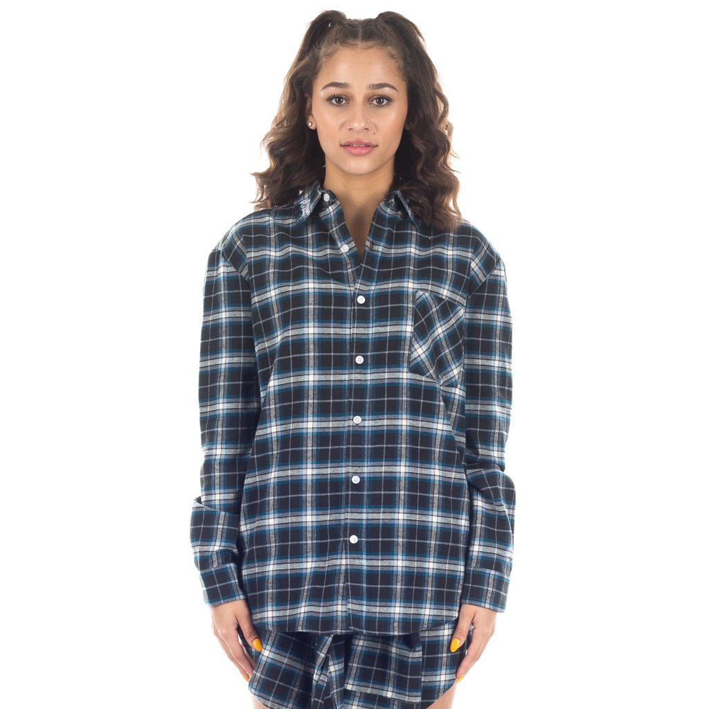 Adaptation Womens Dogtown Plaid Shirt Teal - 1