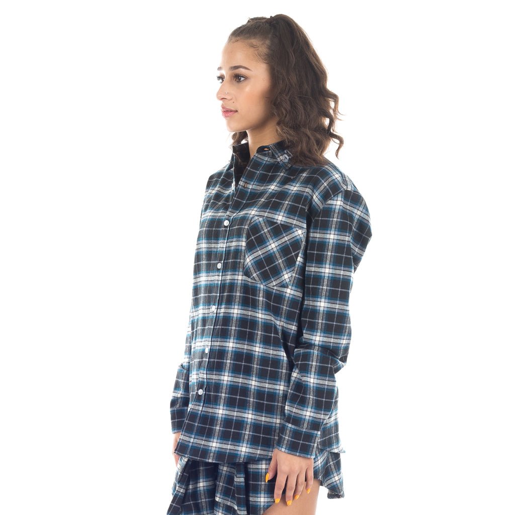 Adaptation Womens Dogtown Plaid Shirt Teal - 2
