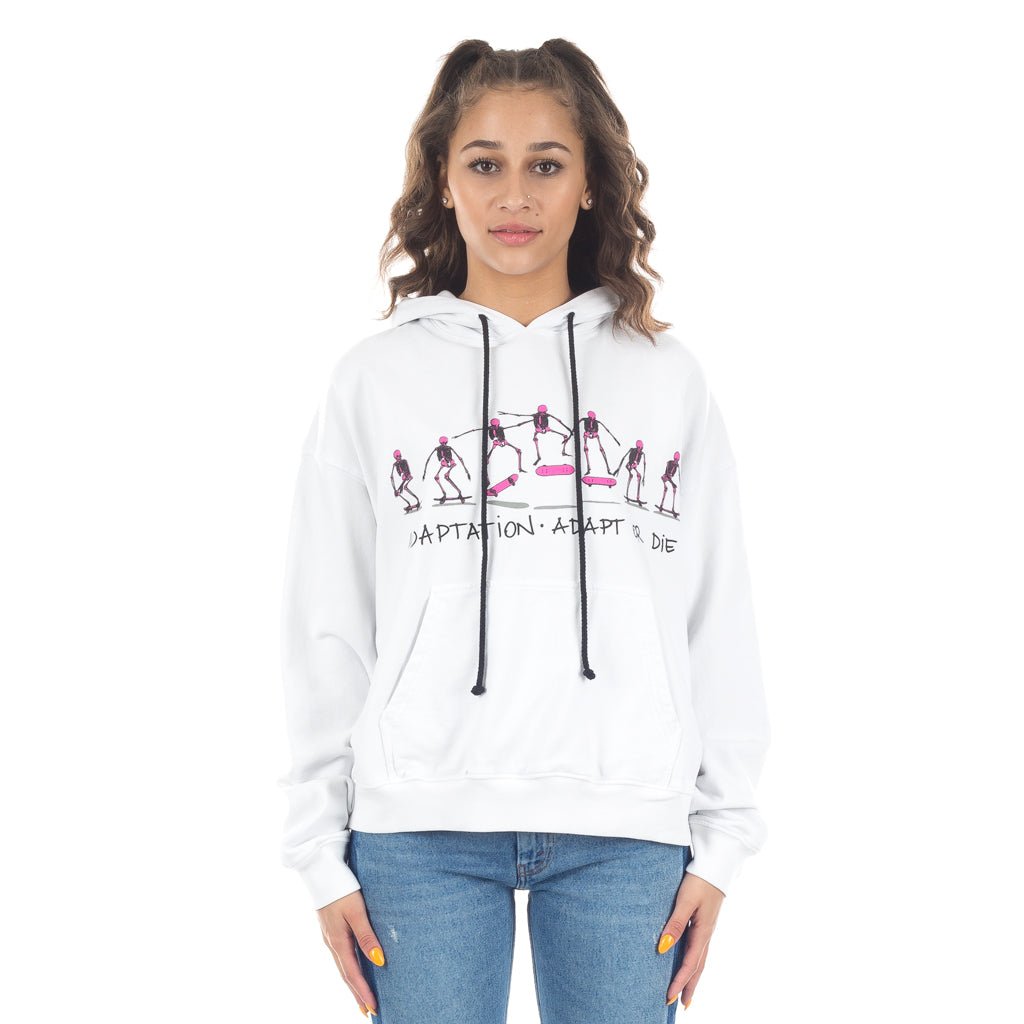 Adaptation Womens Skating Skulls Hoody White - 1