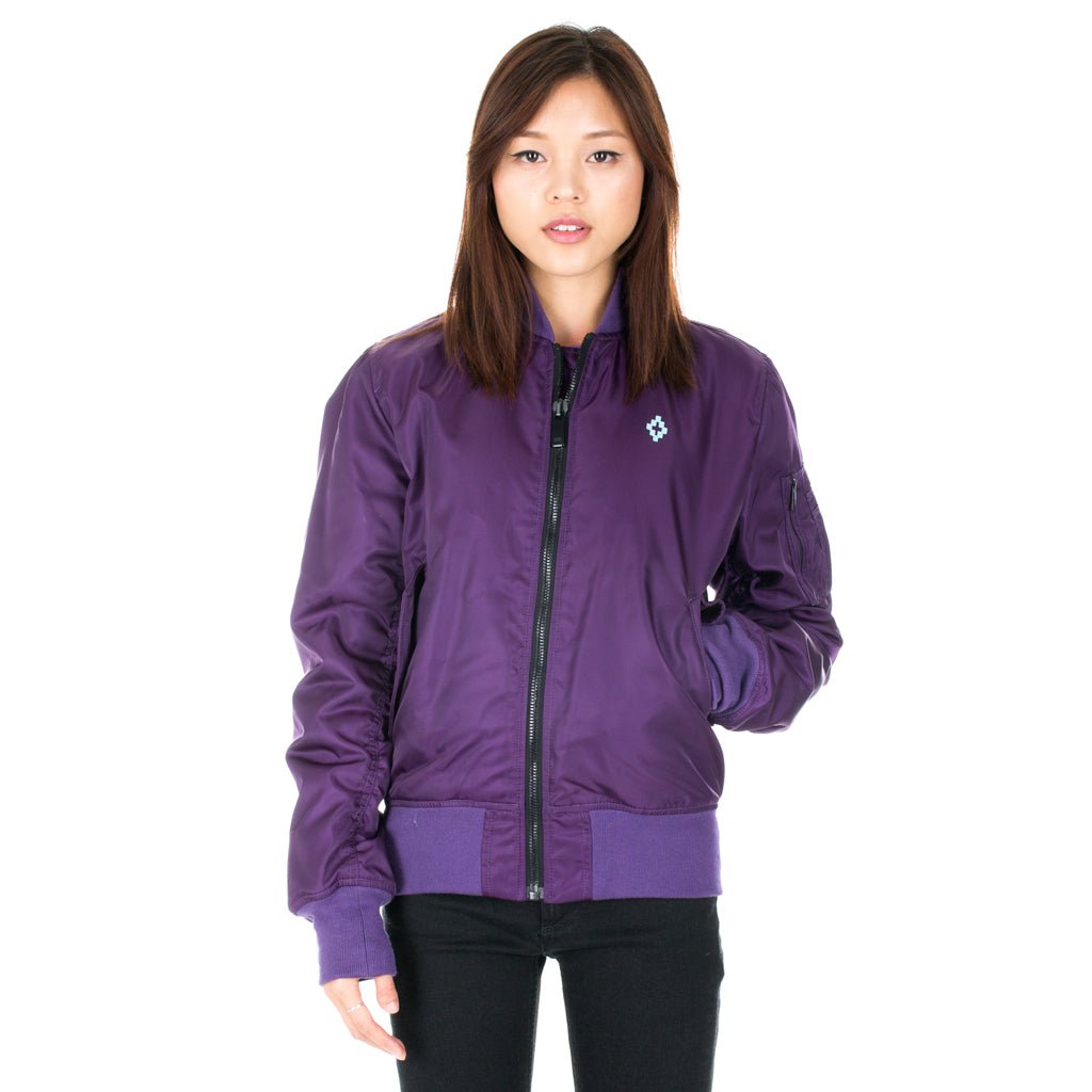 Marcelo Burlon Womens Elephant Bomber Jacket Violet - 1