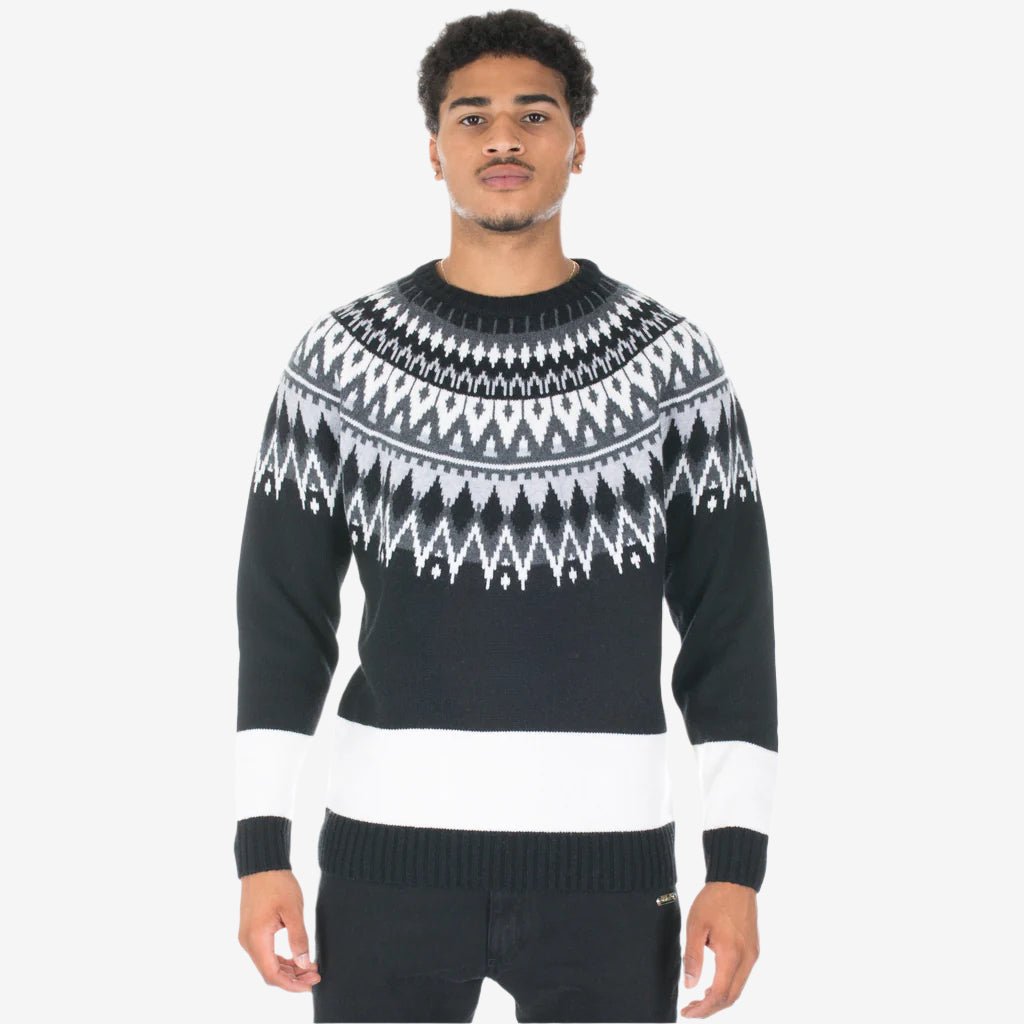White Mountaineering Jacquard Knit Sweater Black - 1