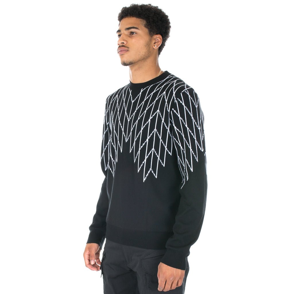 Black Barrett Football Net Knit Sweater Black - 3