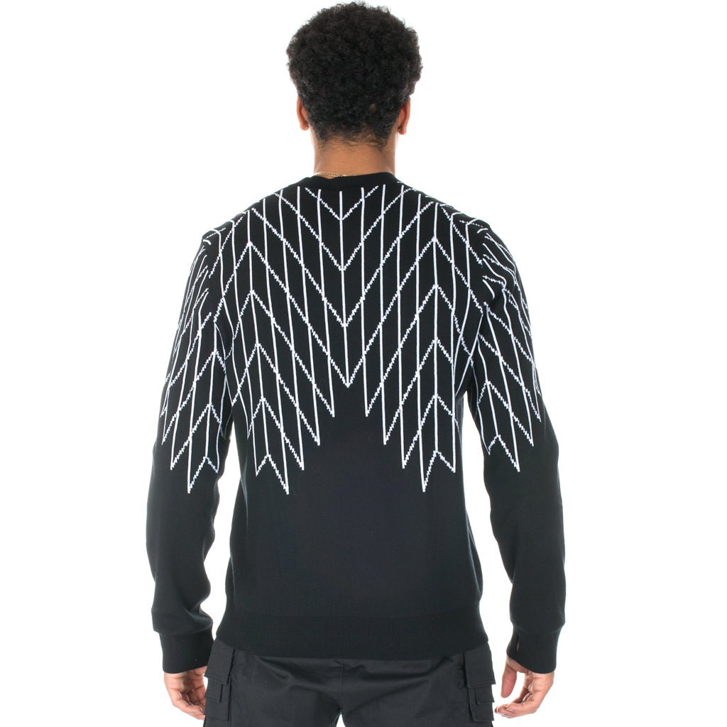 Black Barrett Football Net Knit Sweater Black - 5